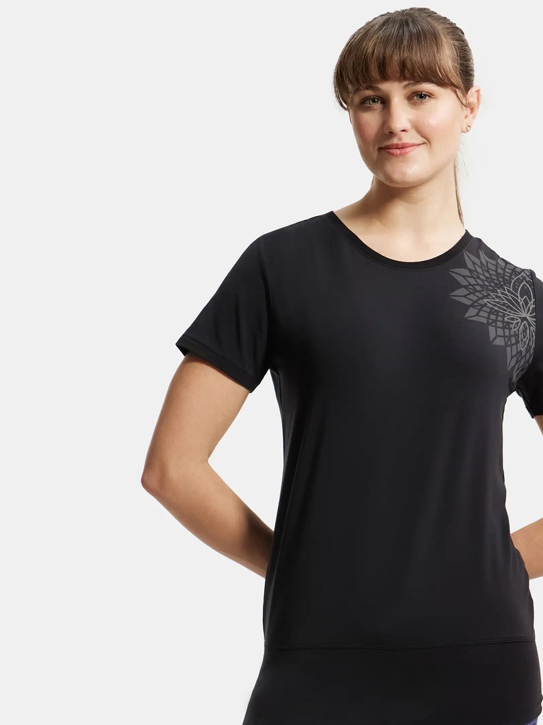 

Jockey Floral Printed Relaxed Fit Antimicrobial T-shirt, Black
