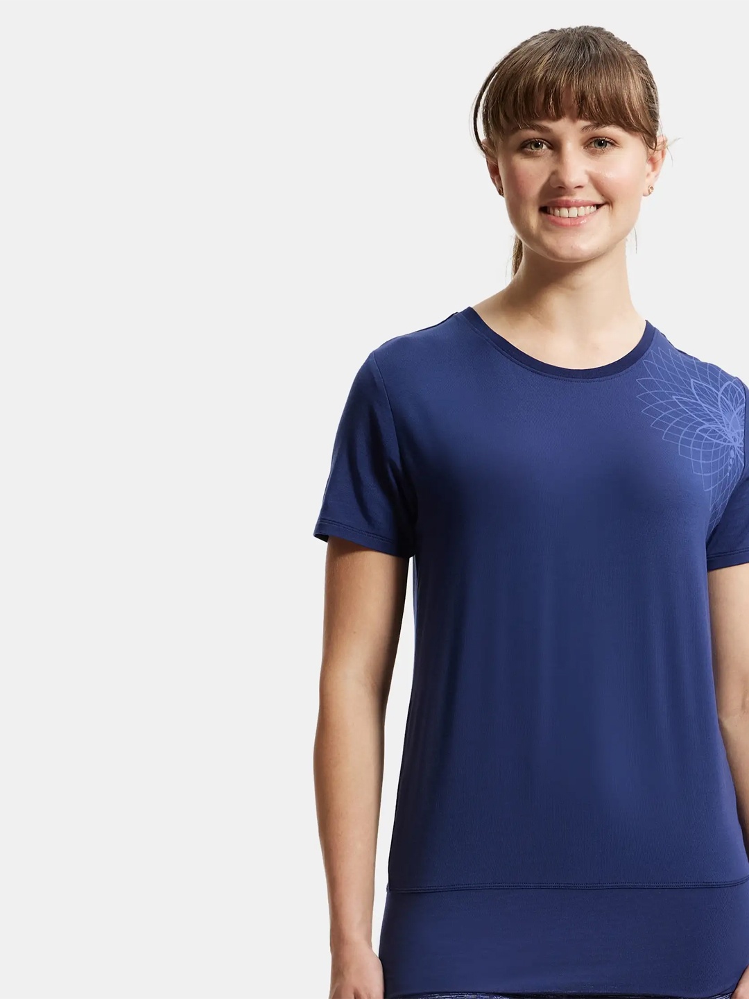 

Jockey Floral Printed Relaxed Fit Antimicrobial T-shirt, Blue