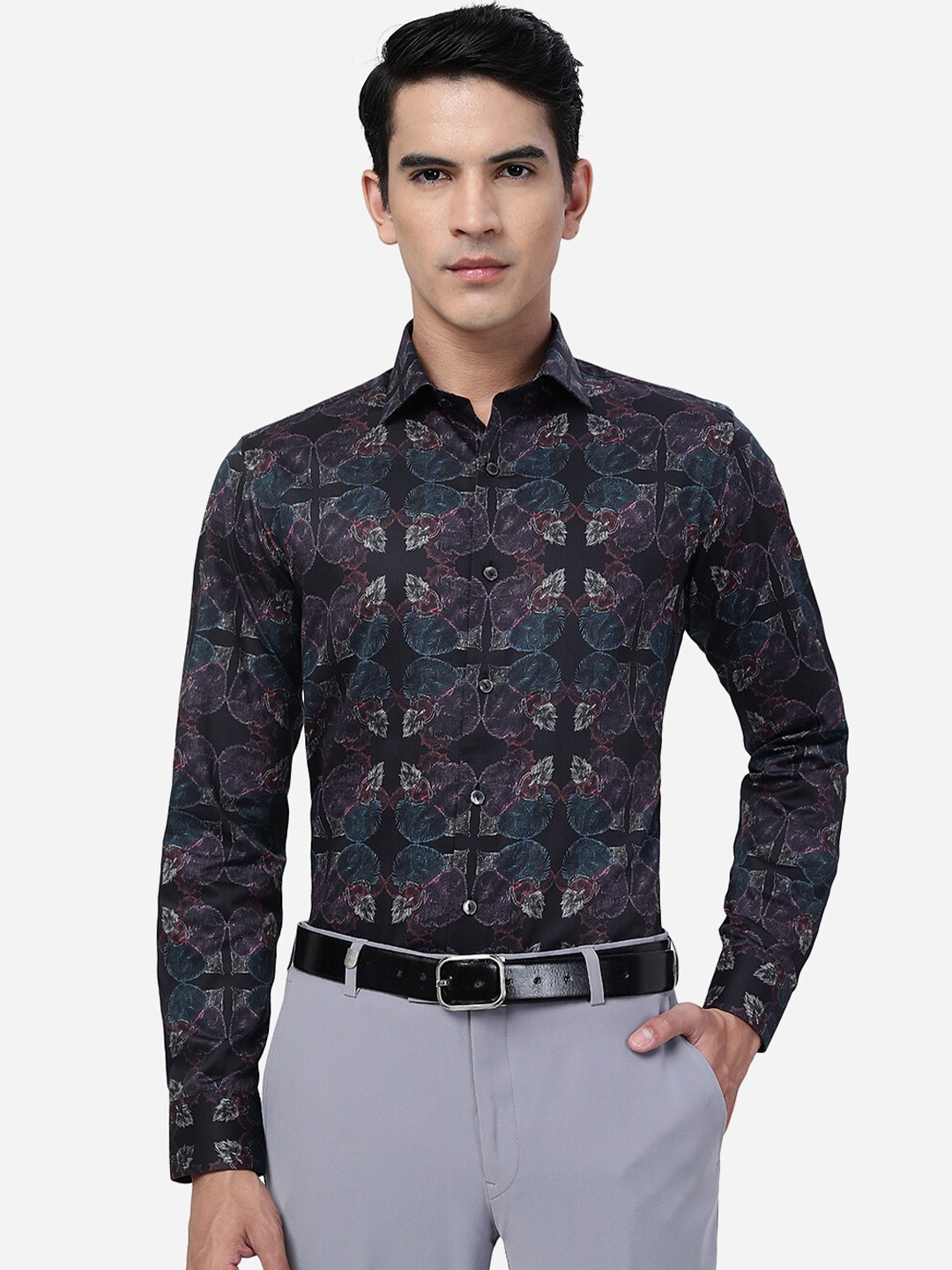 

WYRE Abstract Printed Cotton Shirt, Black