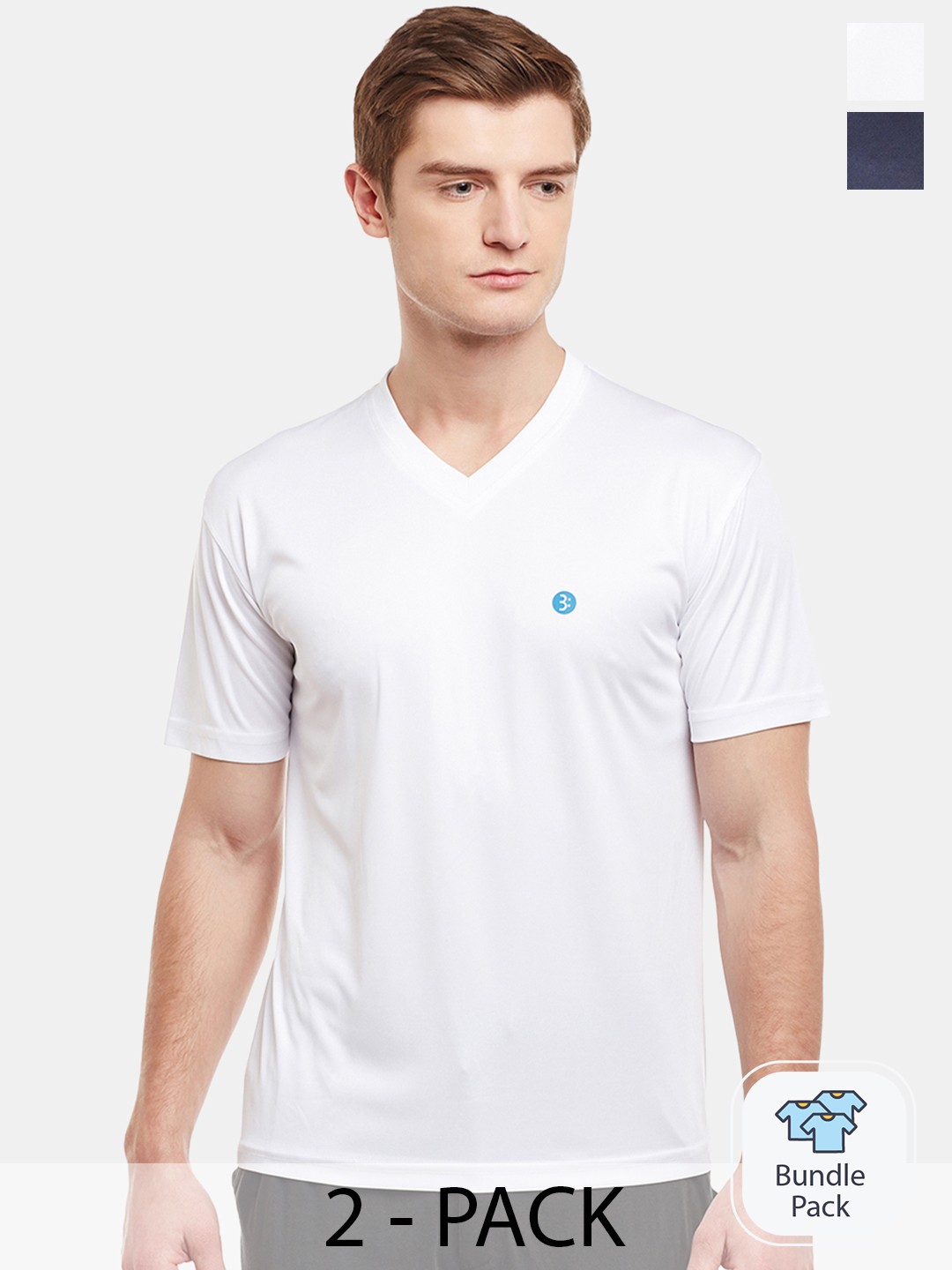

BODYACTIVE Men Multicoloured 2 V-Neck Pockets T-shirt, Multi