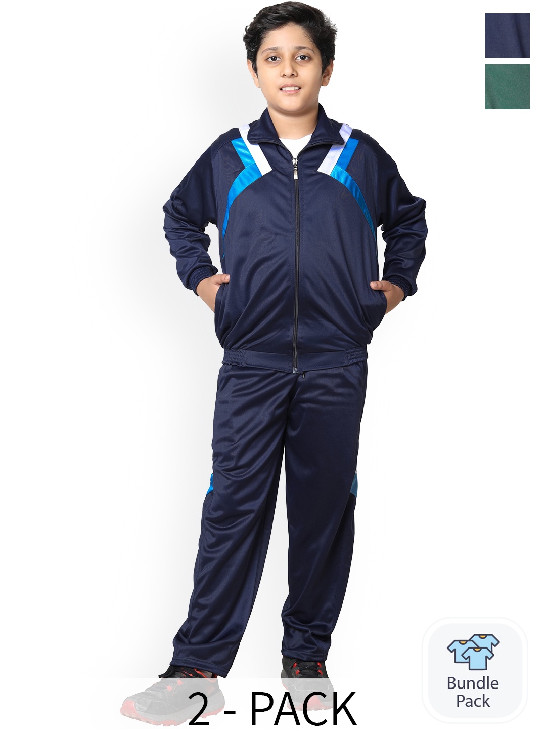 

BAESD Boys Pack Of 2 Warm Stylish High-Rise Tracksuits, Navy blue
