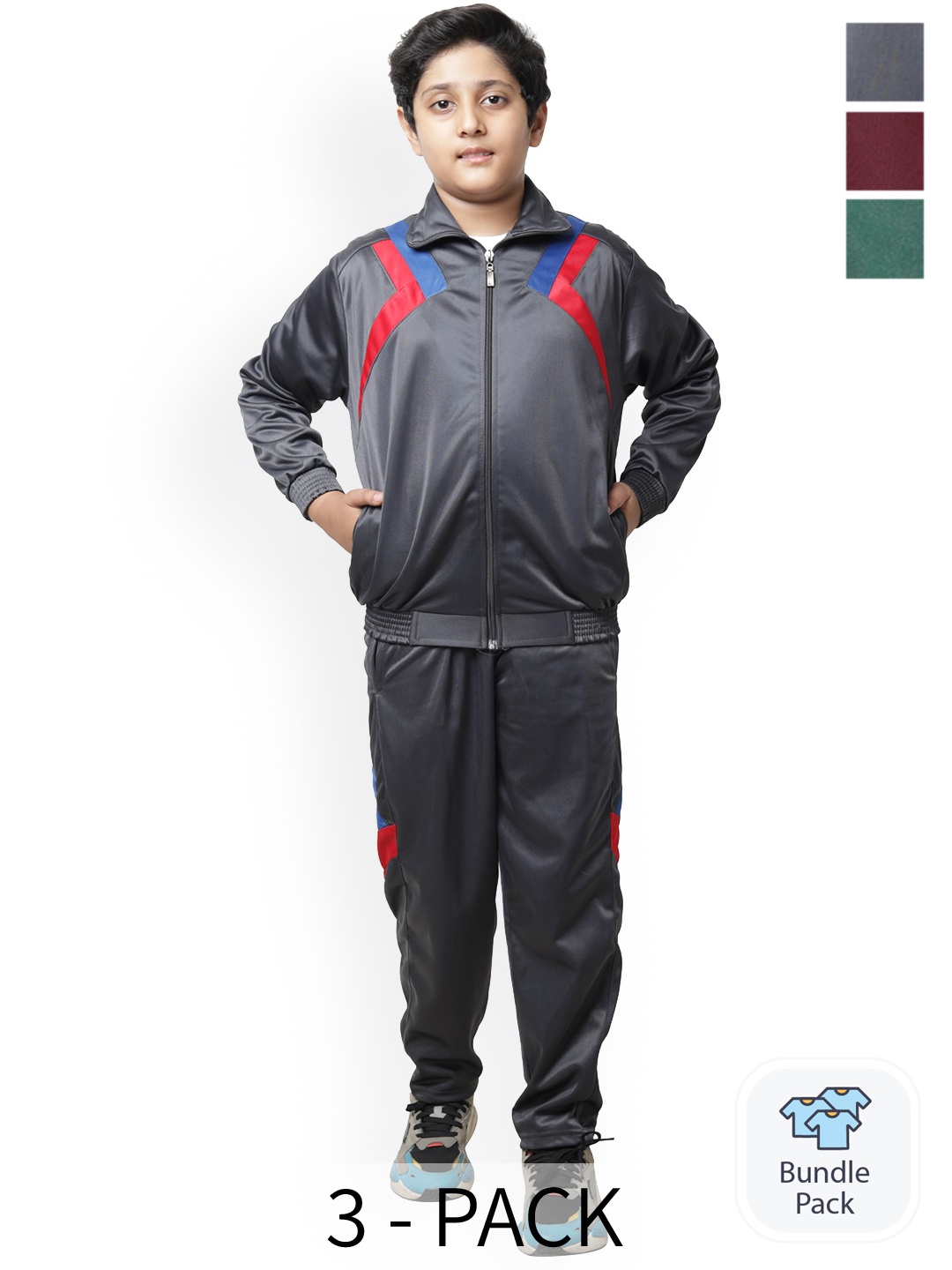 

BAESD Boys Pack Of 3 Warm Stylish High-Rise Tracksuits, Maroon