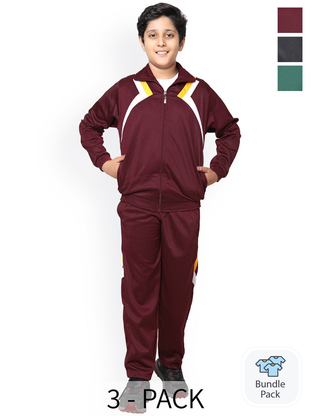 

BAESD Boys Pack Of 3 Warm Stylish High-Rise Tracksuits, Maroon