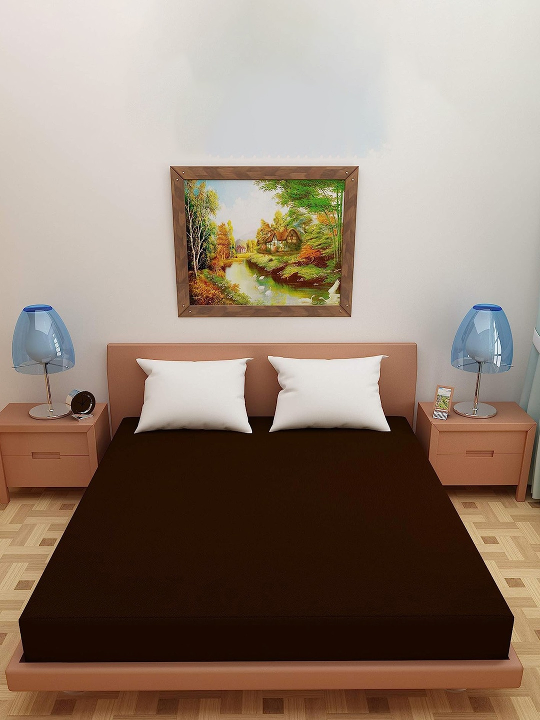 

Adbeni Home Coffee Brown Terry Cortridge Coffee 200 GSM Queen Size Mattress Protector