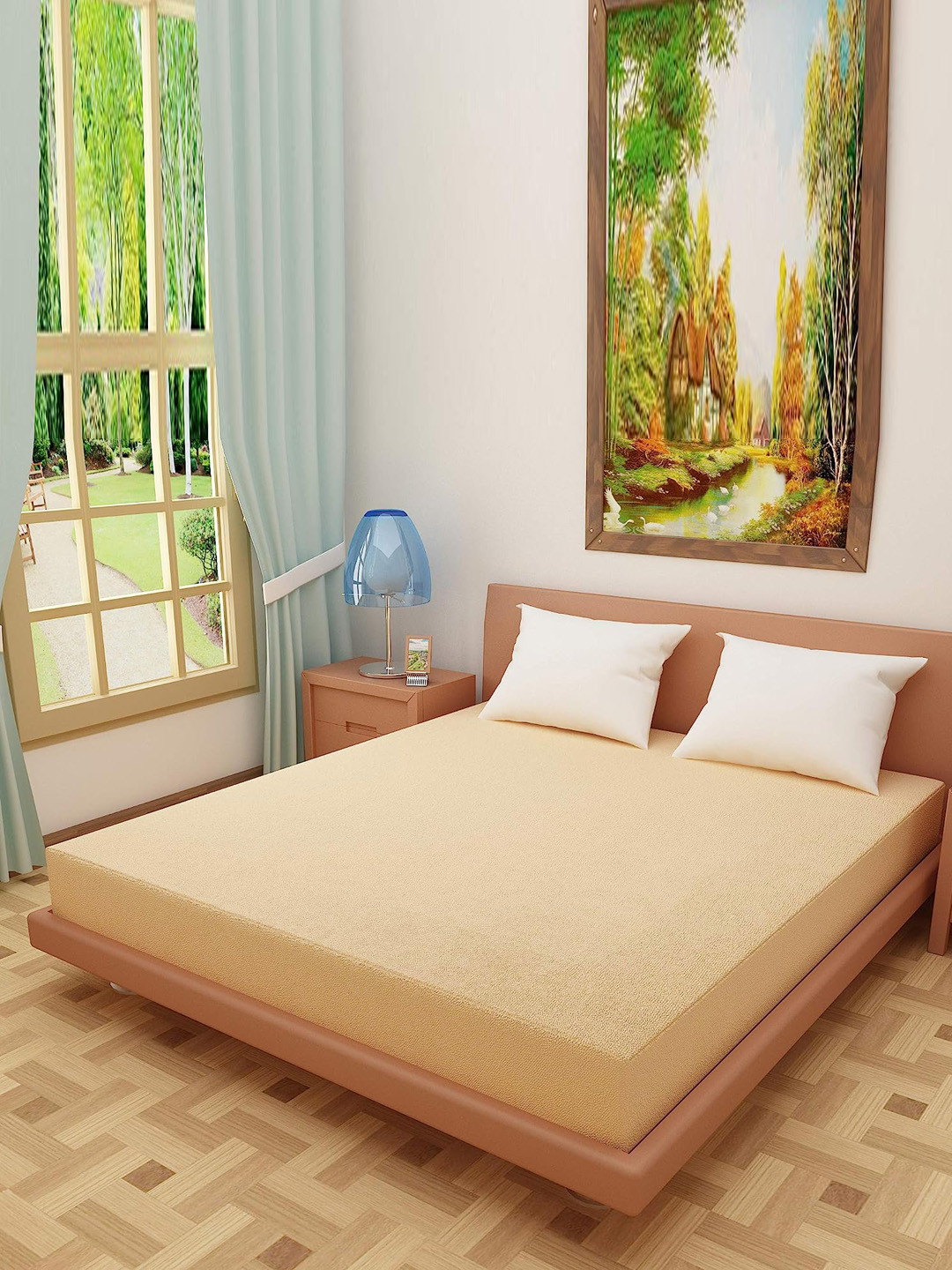 

Adbeni HOME Beige Terry Cortrdige Cotton Waterproof Mattress Protector
