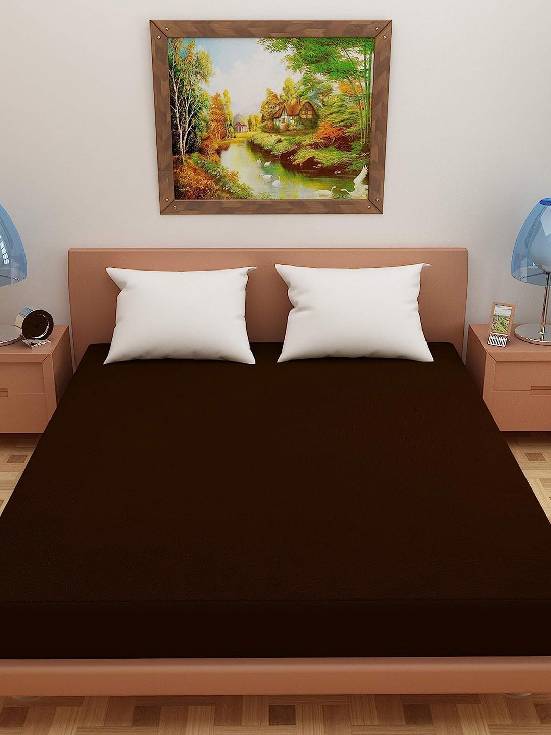 

Adbeni HOME Coffee Brown Terry Cortridge Cotton 200 GSM Waterproof Mattress Protector