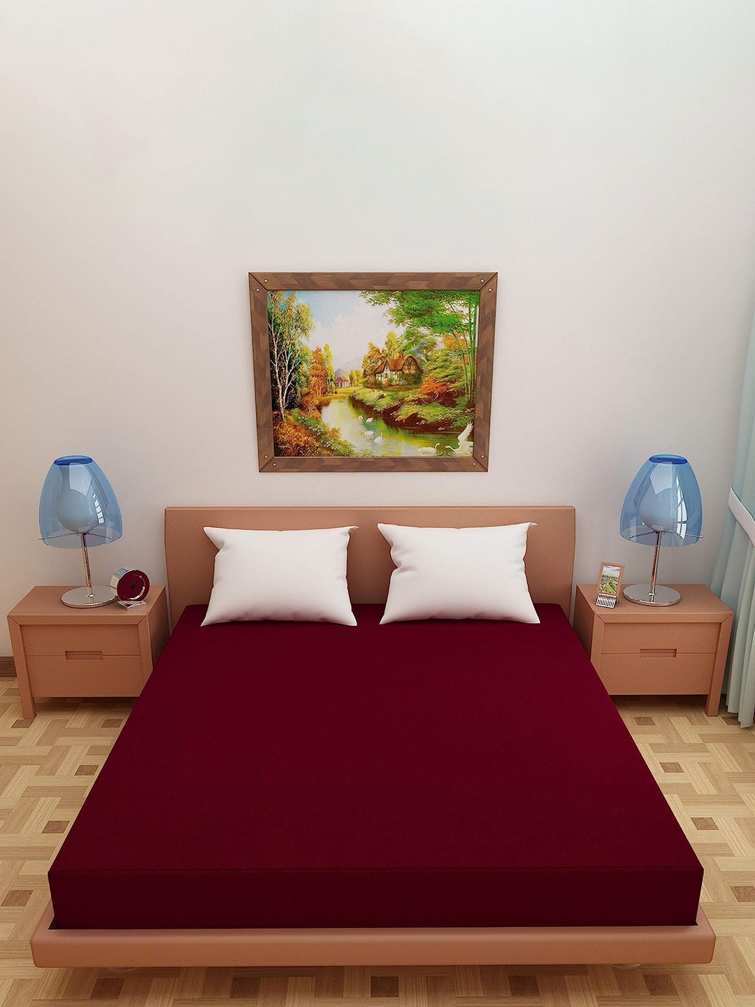 

Adbeni Maroon Terry Cortridge 200 GSM Waterproof Mattress Protector