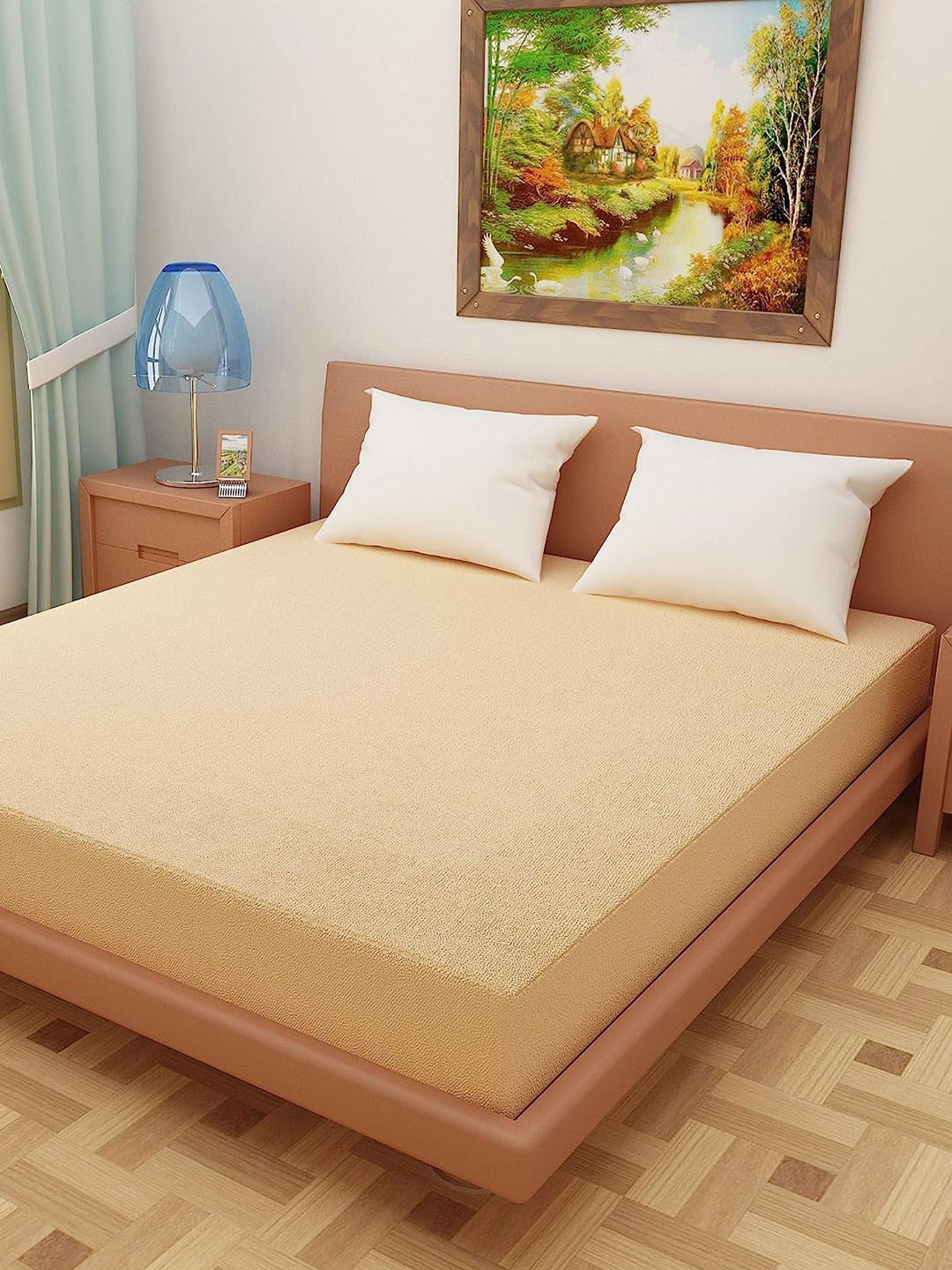 

Adbeni Home Beige 200 GSM Waterproof Terry Cortridge Cotton Mattress Protector