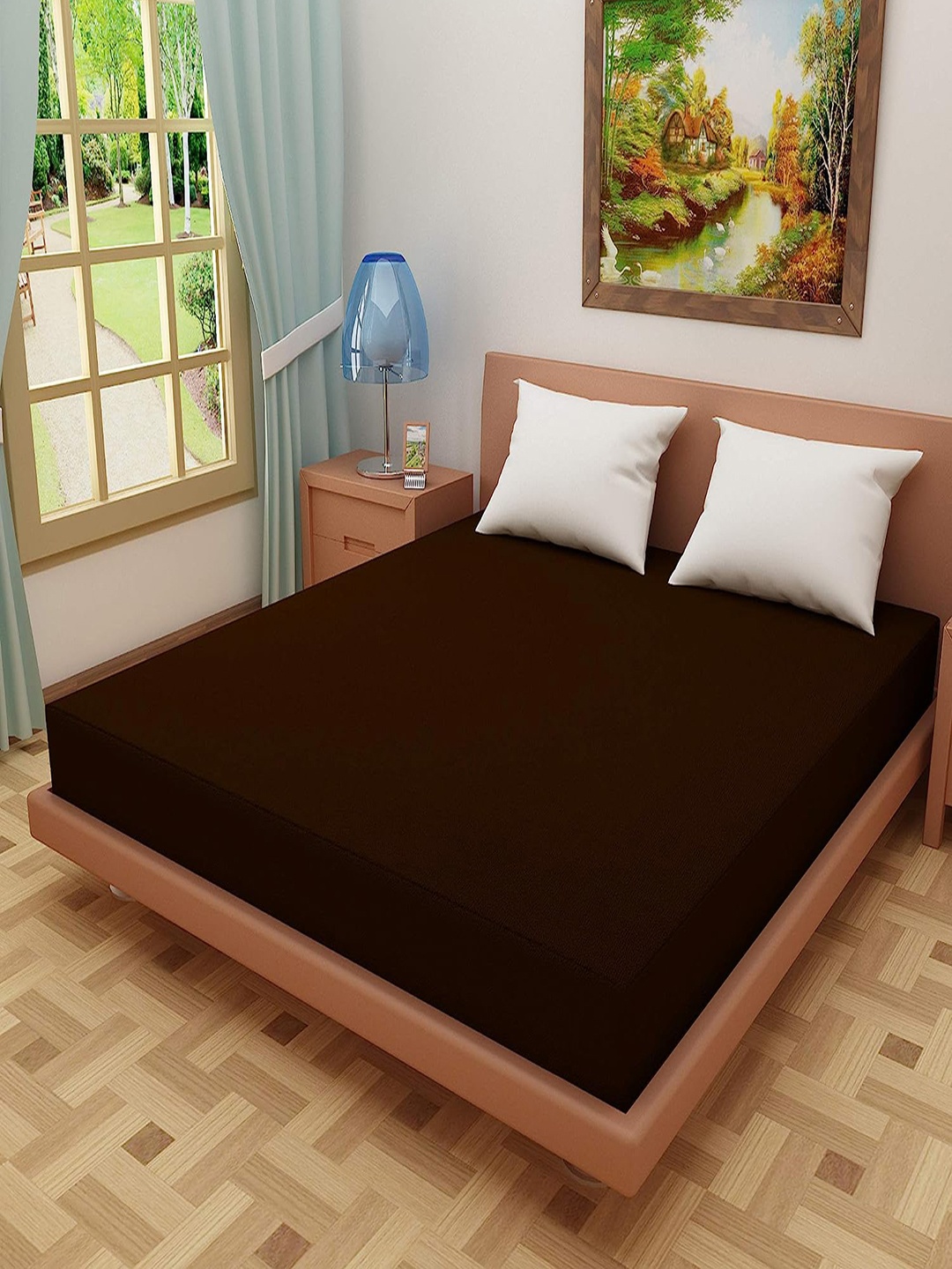 

Adbeni Home Coffee Brown Terry Cortridge Cotton 200 GSM Waterproof Mattress Protector