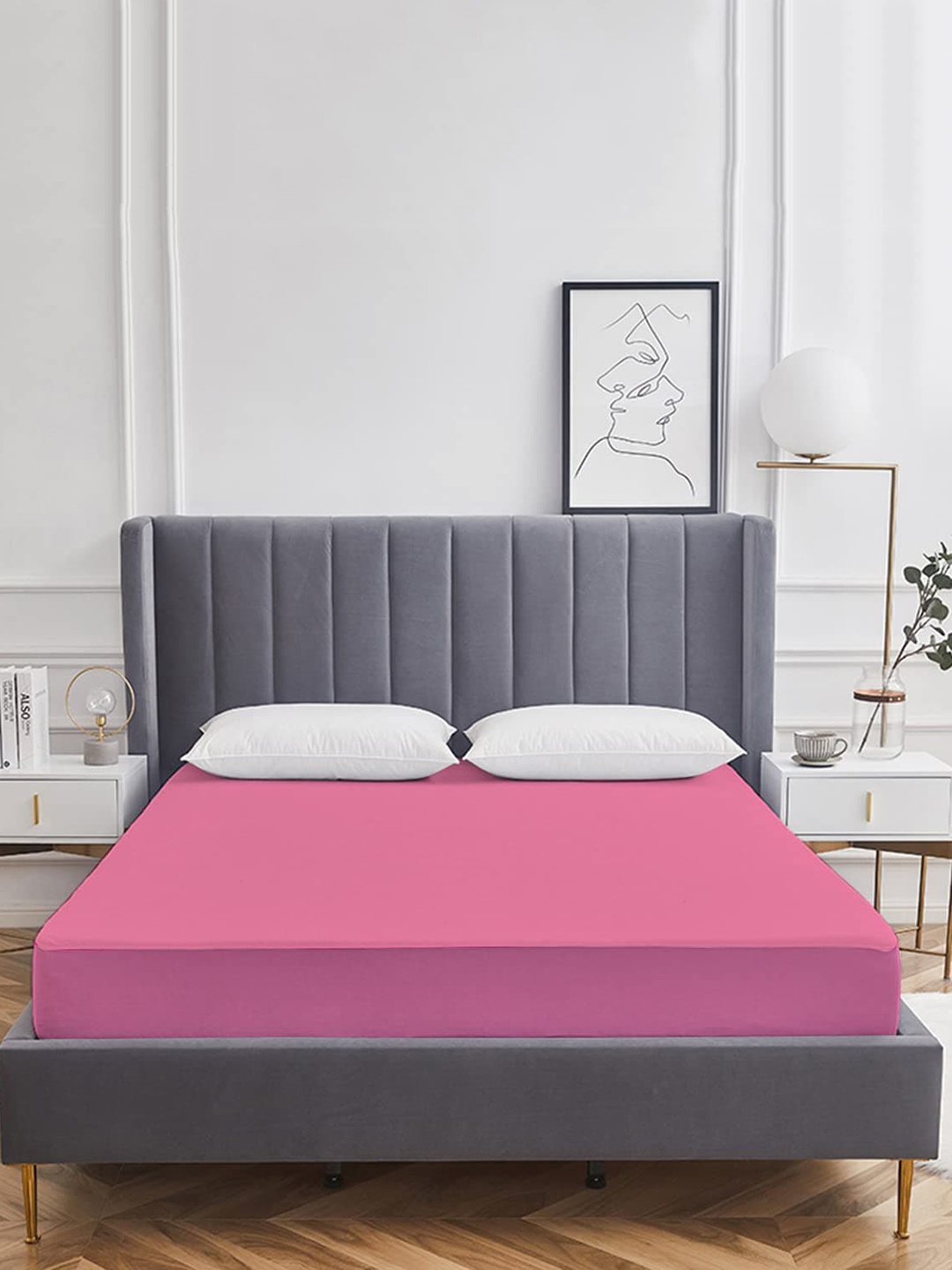 

Adbeni Home Pink Terry Cortridge Cotton 200 GSM Waterproof Mattress Protector