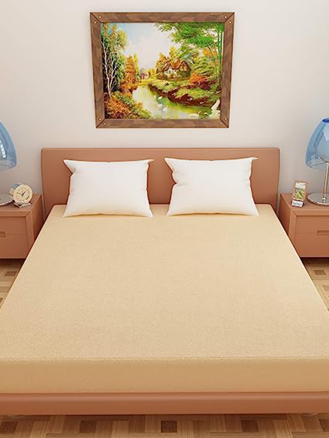 

Adbeni HOME Beige Terry Cortridge Cotton 200 GSM Waterproof Mattress Protector