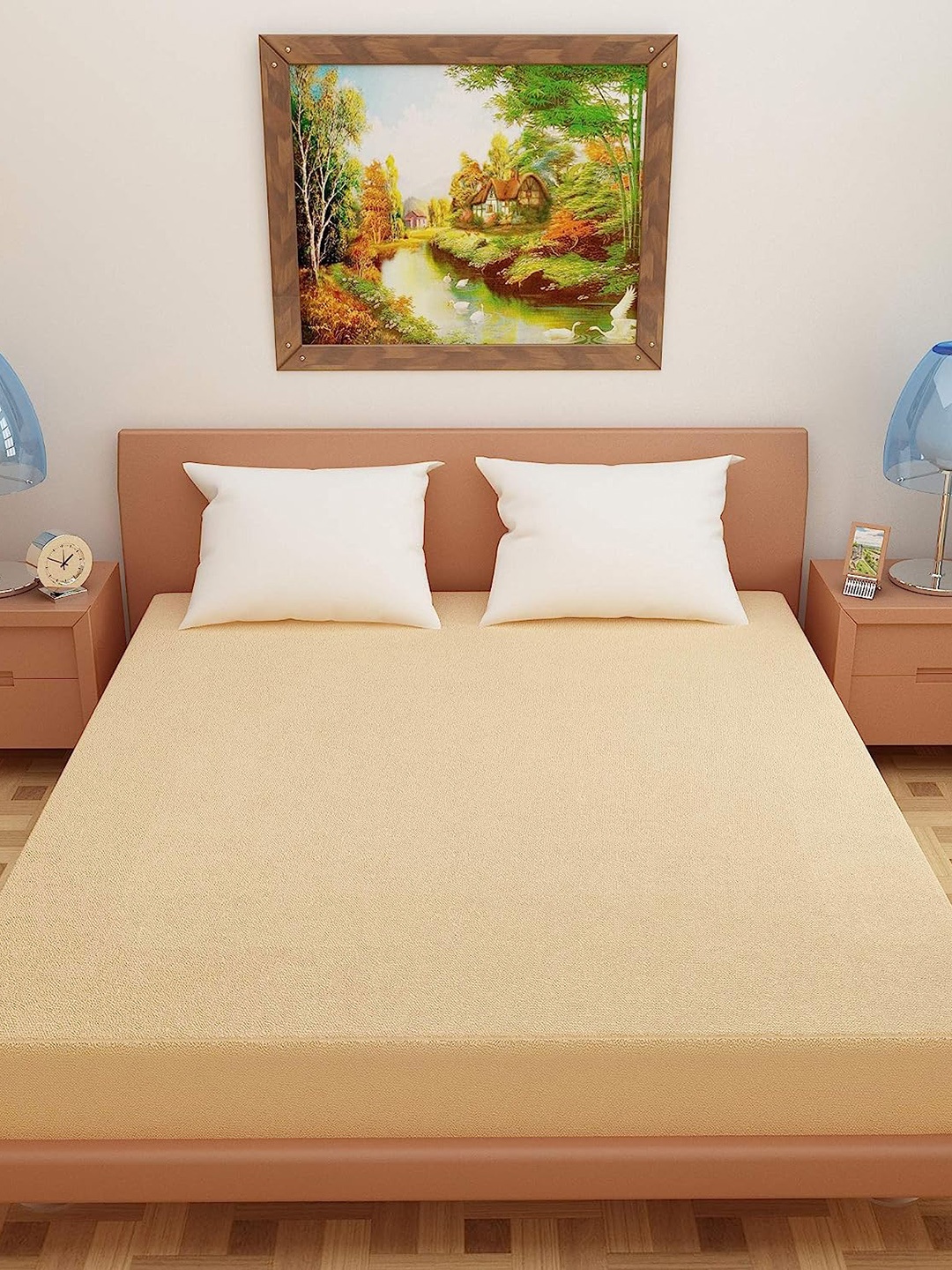 

Adbeni Beige 200 GSM Waterproof King Size Mattress Protector