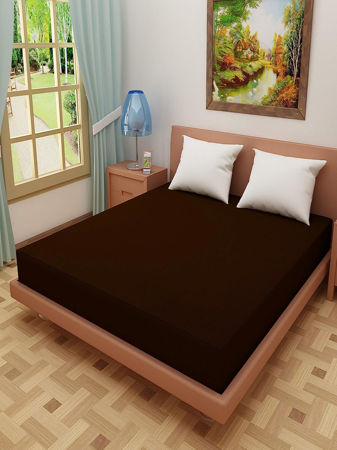 

Adbeni HOME Terry Cortridge Coffee Brown 200 GSM Queen Size Mattress Protector
