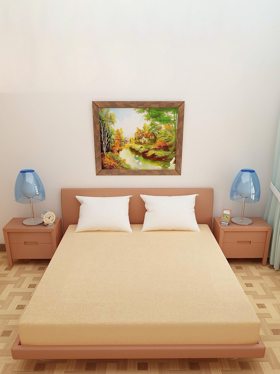 

Adbeni Beige Terry Cortridge 200 GSM Waterproof Mattress Protector