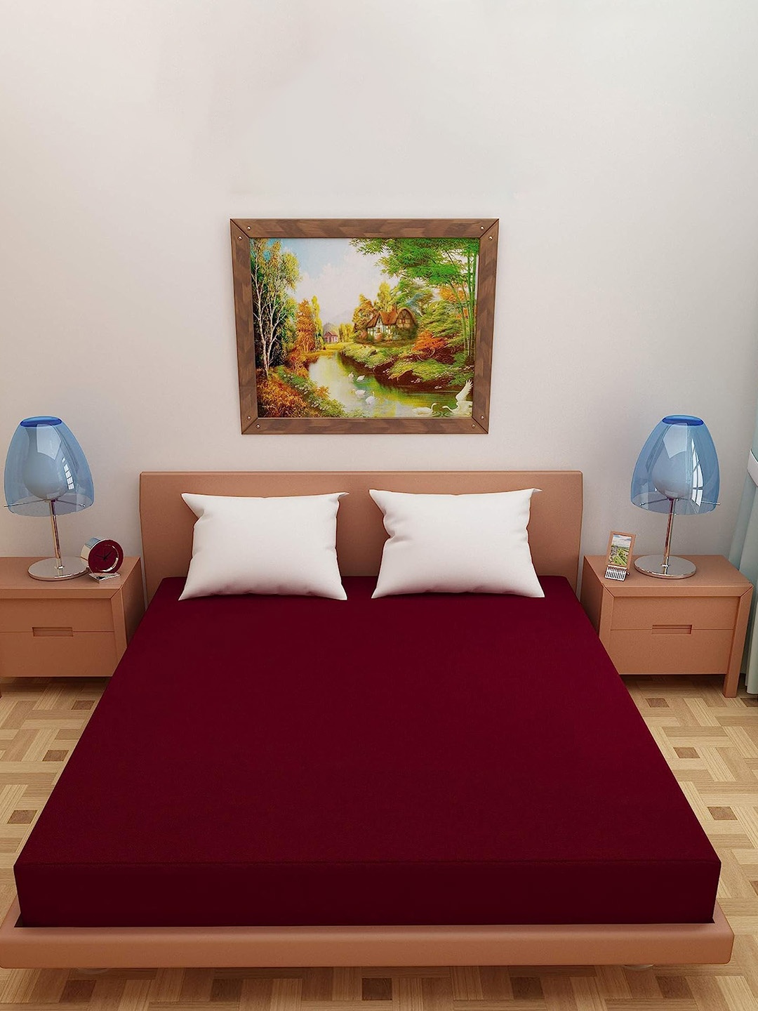

Adbeni HOME Terry Cortridge Maroon 200 GSM Waterproof Queen Size Mattress Protector
