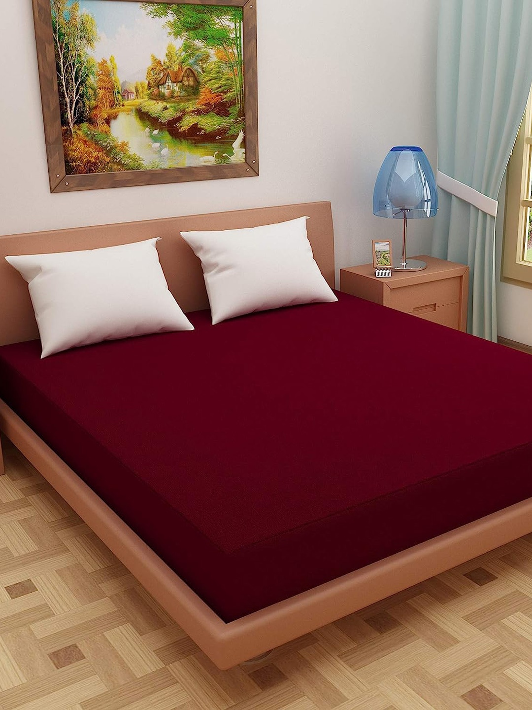 

Adbeni Home Maroon 200 GSM Waterproof Terry Cortridge Cotton King Size Mattress Protector