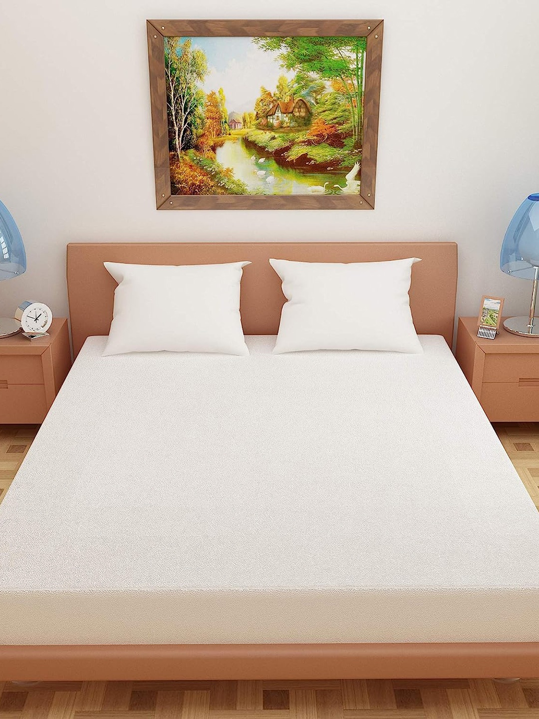 

Adbeni HOME White Terry Cortridge Cotton 200 GSM Waterproof Double Bed Mattress Protector