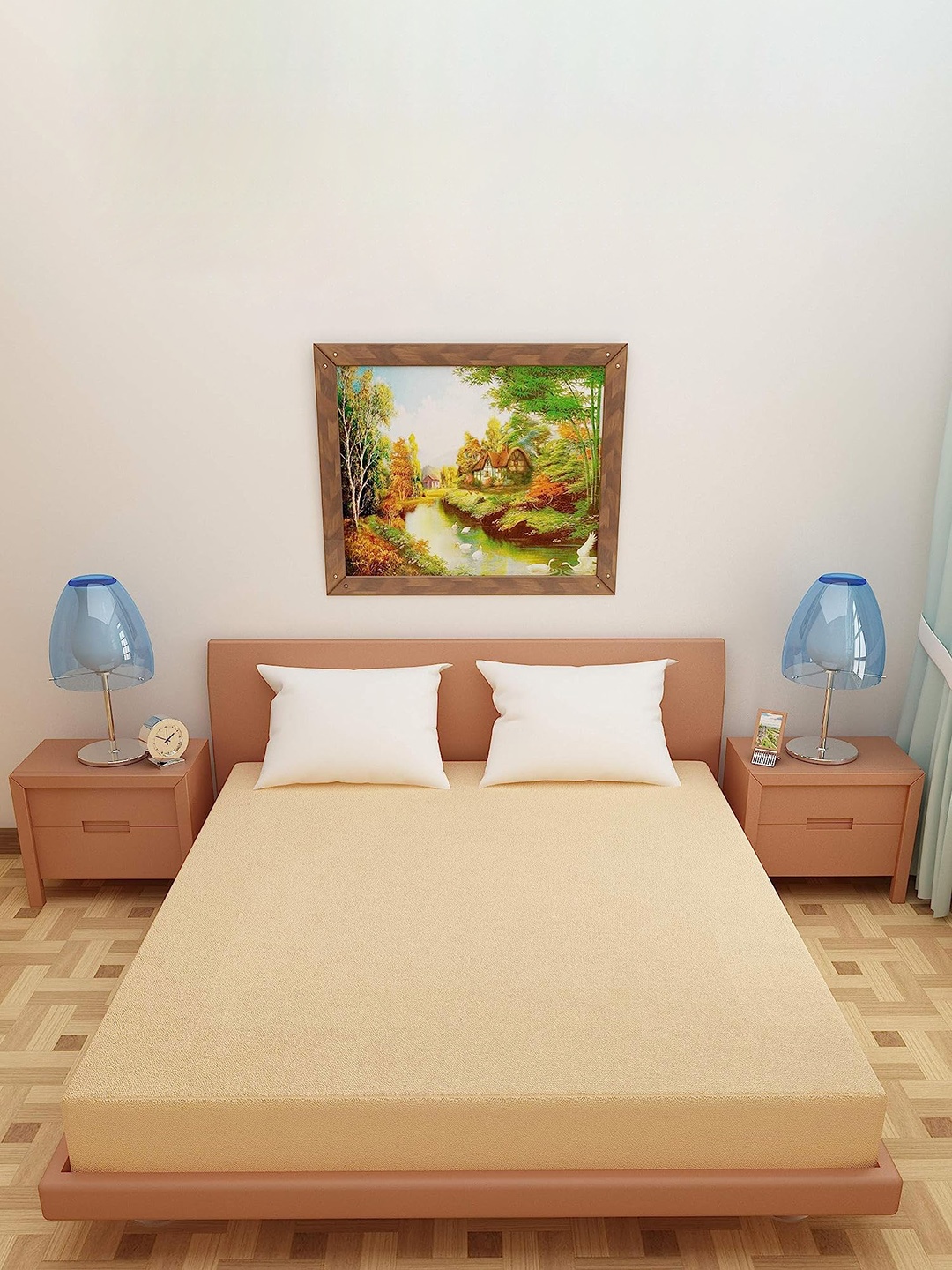 

Adbeni HOME Terry Cortridge Beige 200 GSM Waterproof King Size Mattress Protector