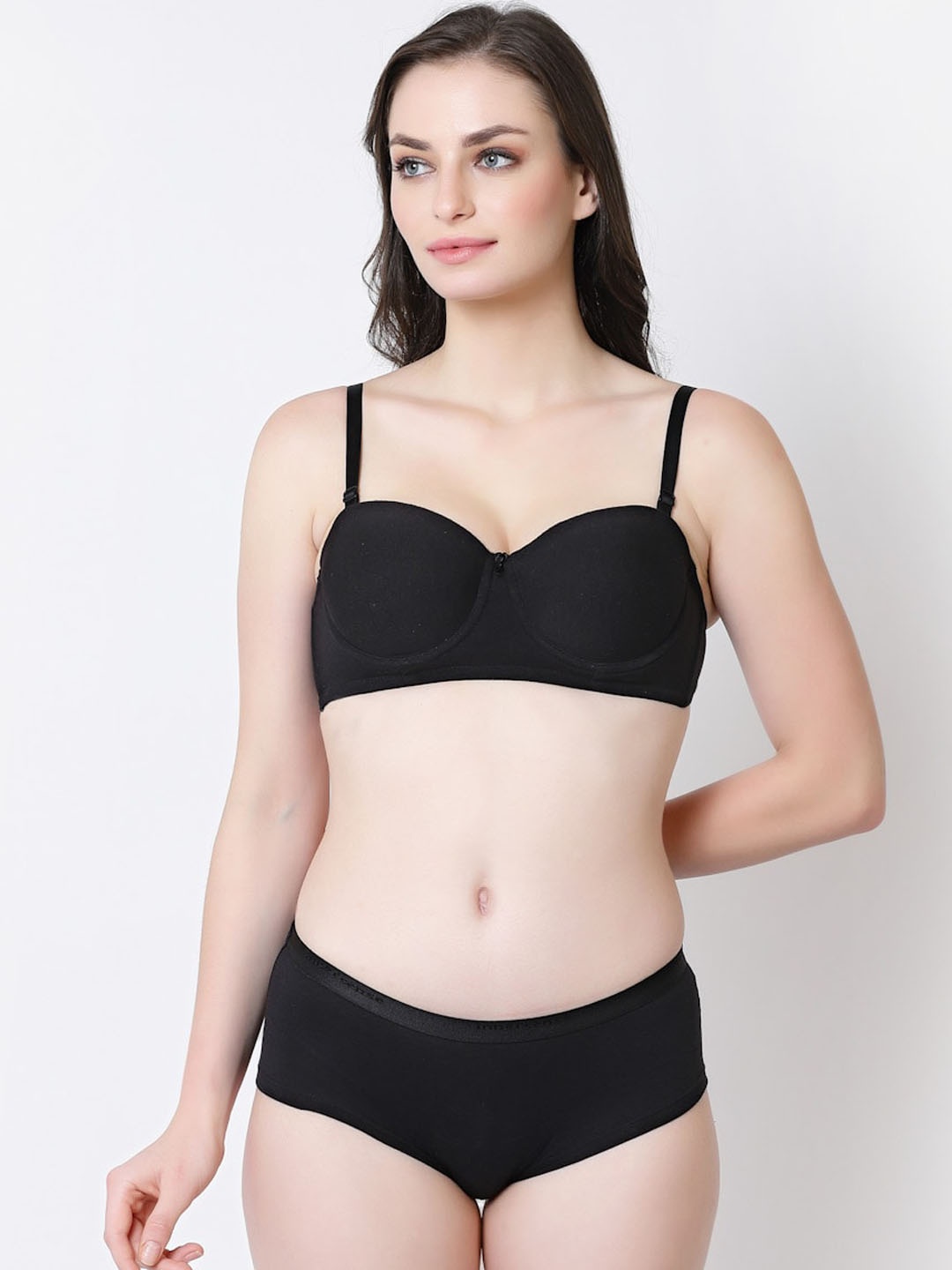 

Inner Sense Antimicrobial Ligghtly-Padded Lingerie Set, Black