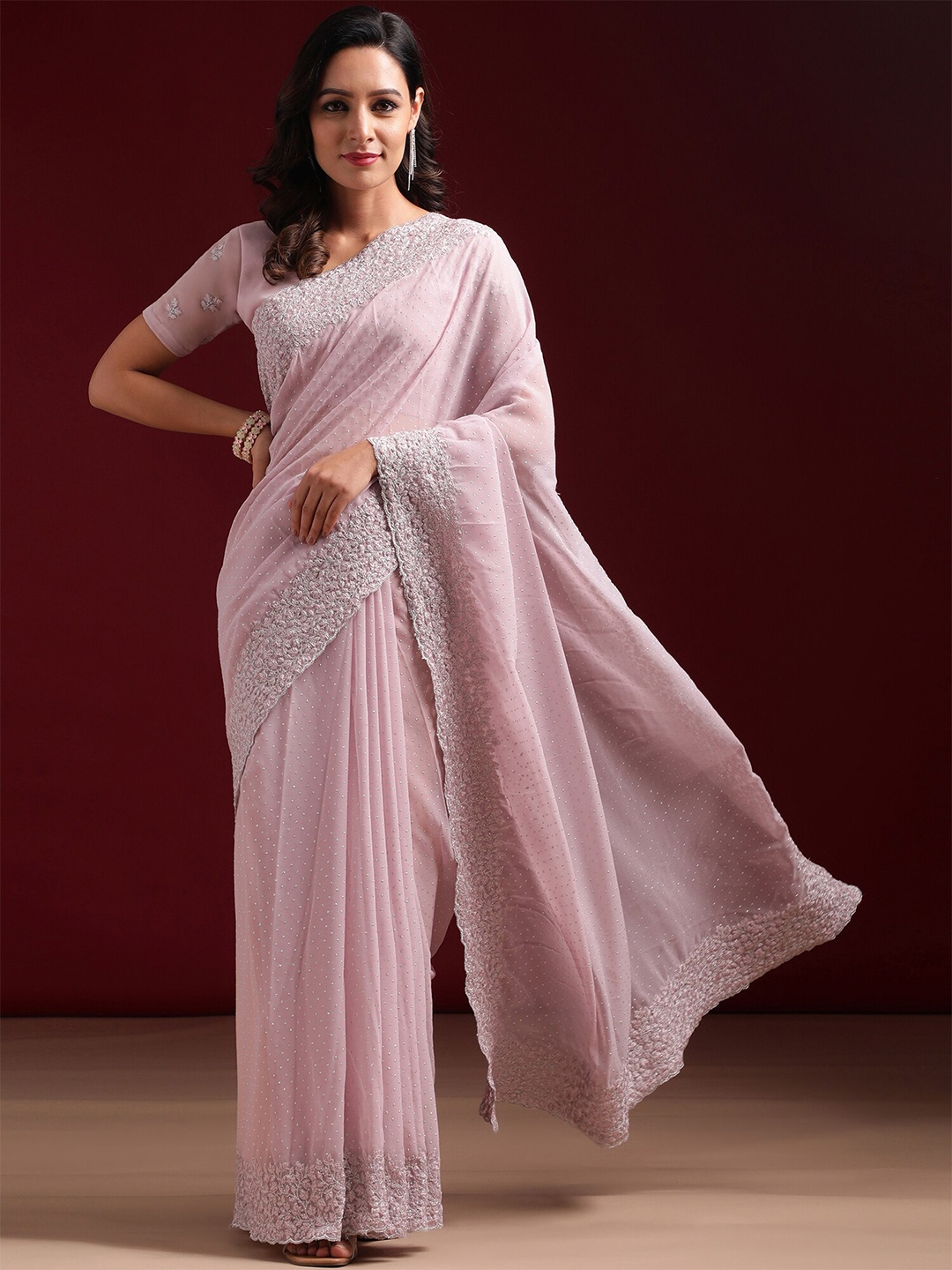 

kasee Embellished Embroidered Saree, Lavender