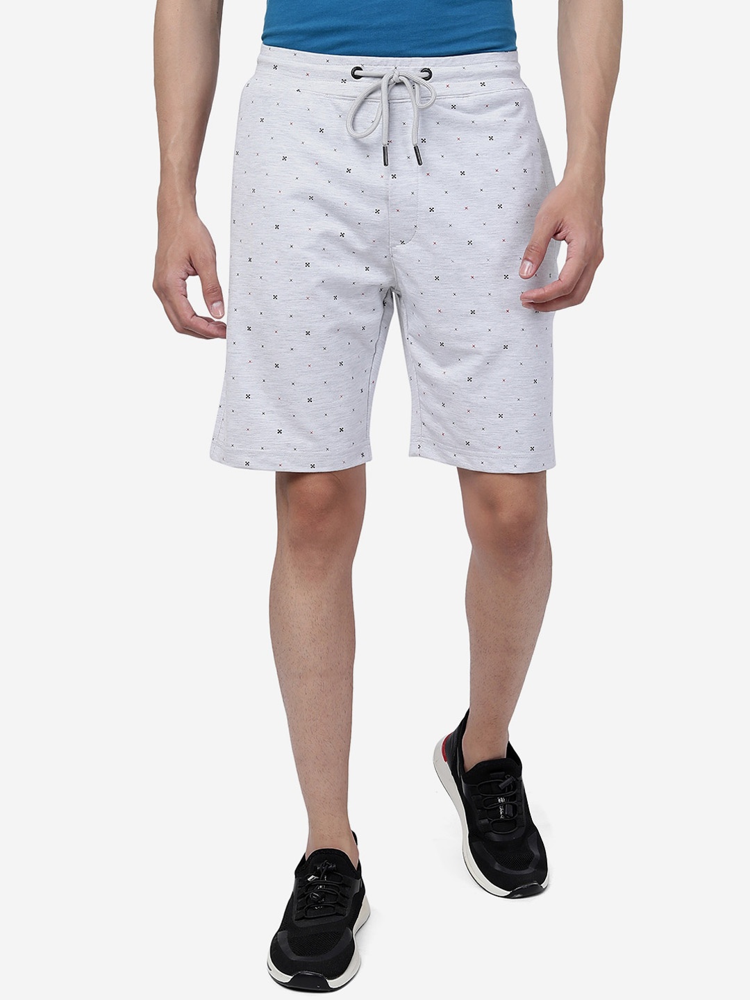 

JADE BLUE Men Conversational Printed Cotton Sports Shorts, Grey