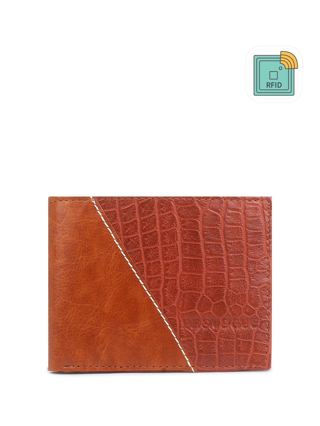 

Provogue Men Textured Two Fold Wallet, Tan