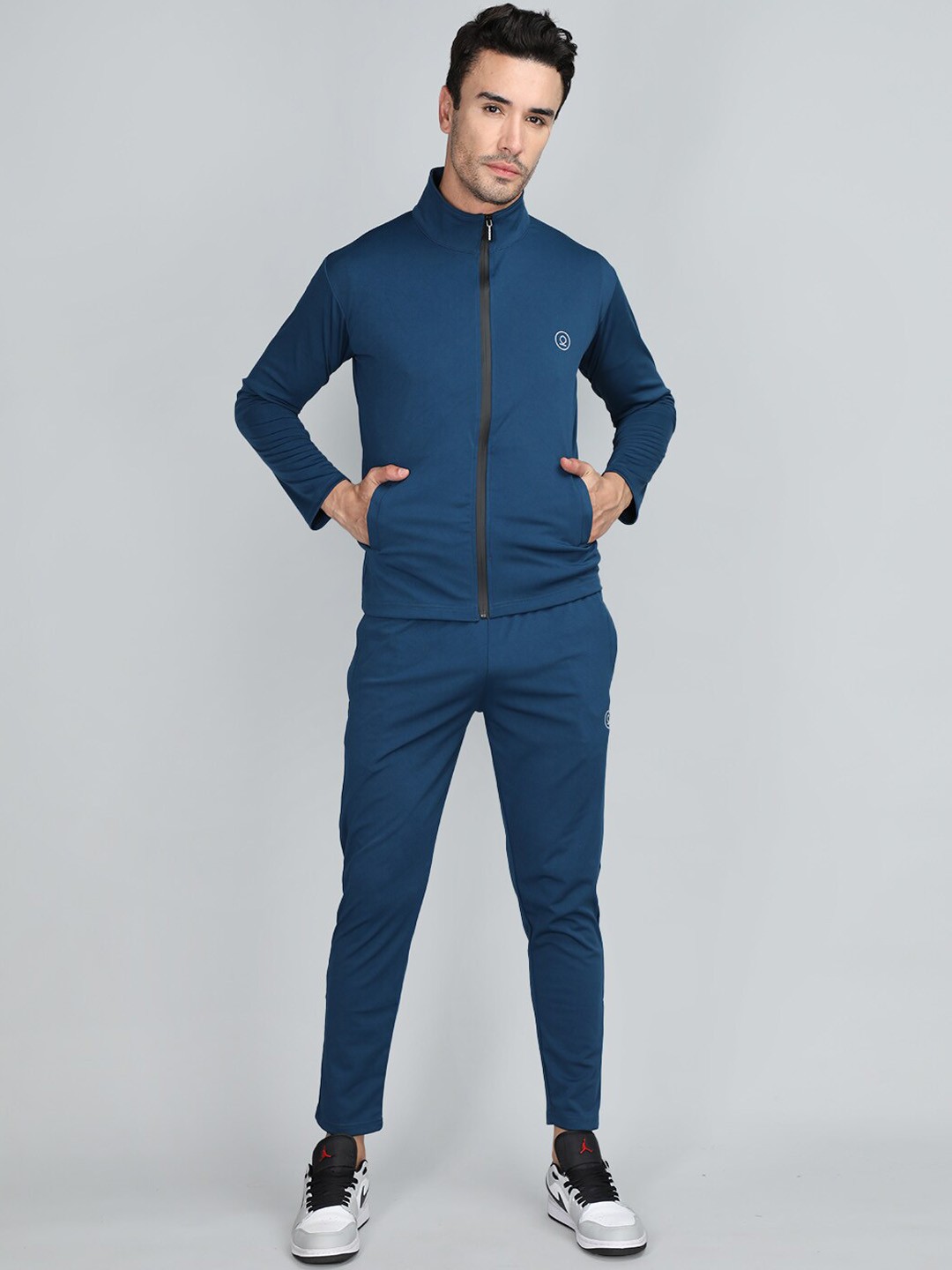 

CHKOKKO Mock Collar Sports Tracksuits, Blue