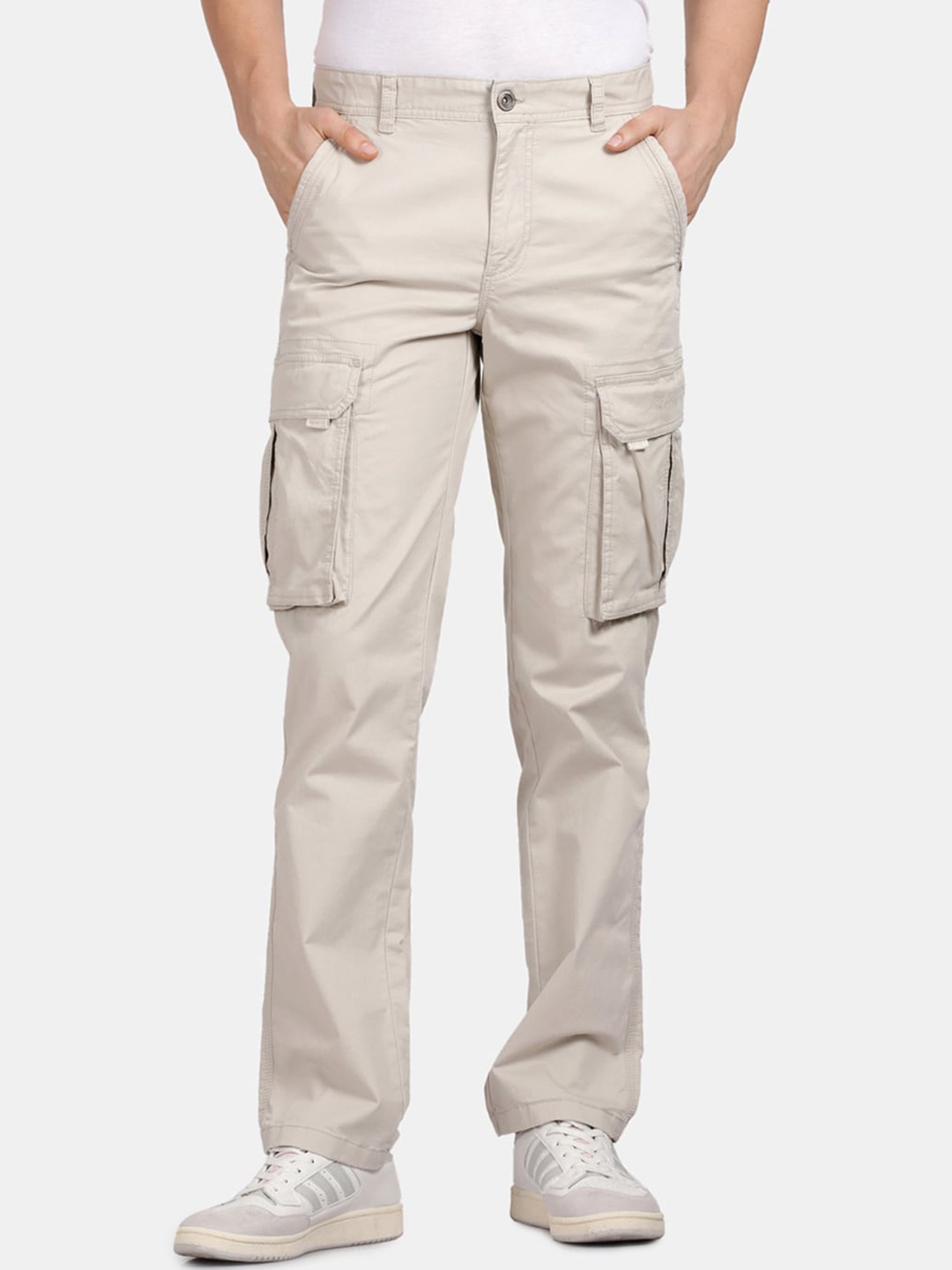 

t-base Men Smart Cargos Trousers, Cream