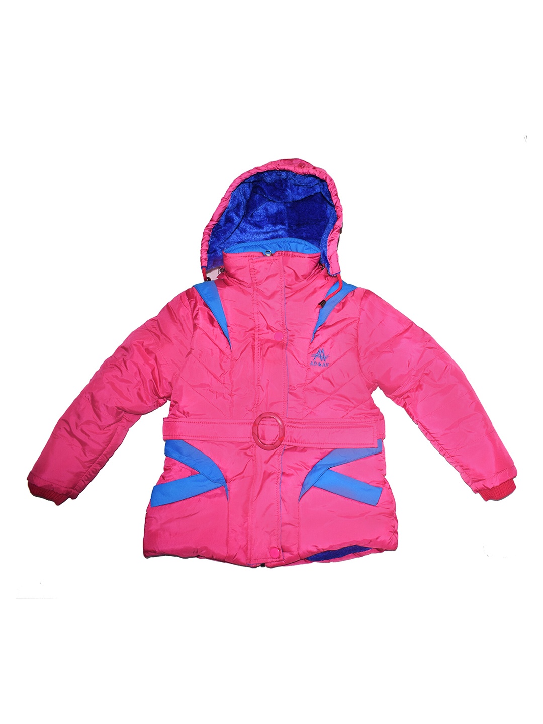 

BAESD Girls Colourblocked Hooded padded Jacket, Pink