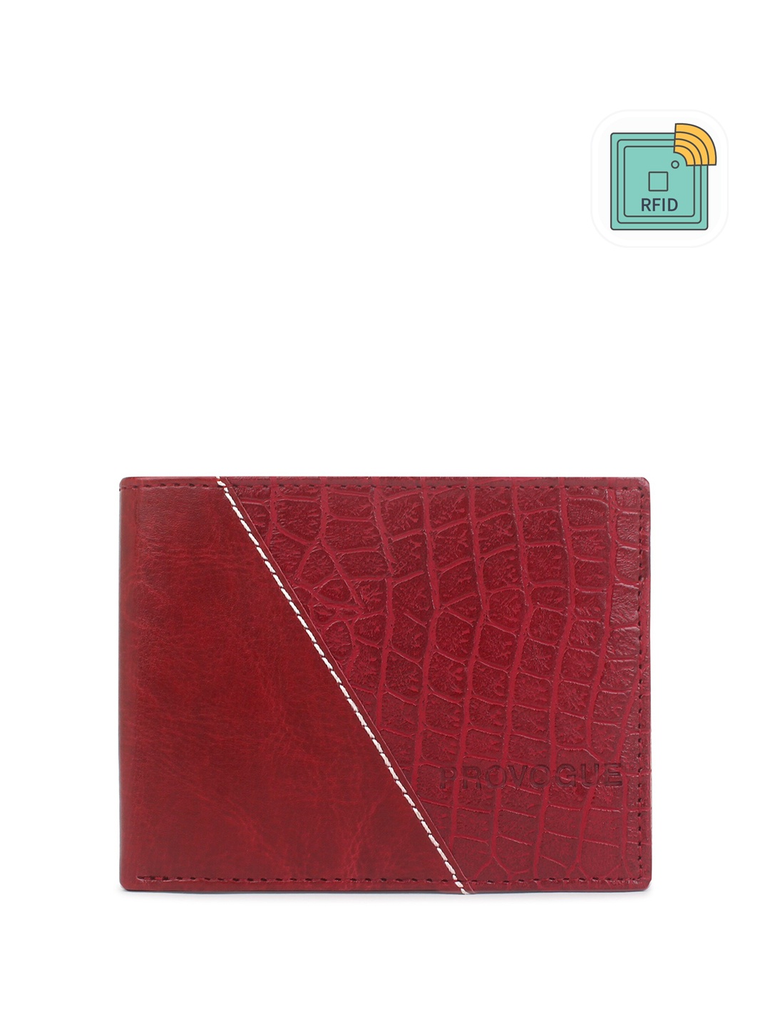 

Provogue Men Textured Two Fold Wallet, Maroon