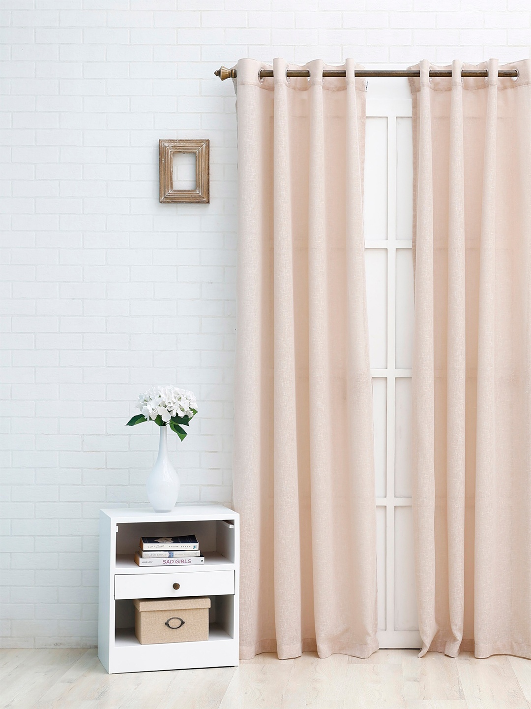 

Ariana Rose Gold Toned Linen Sheer Door Curtain