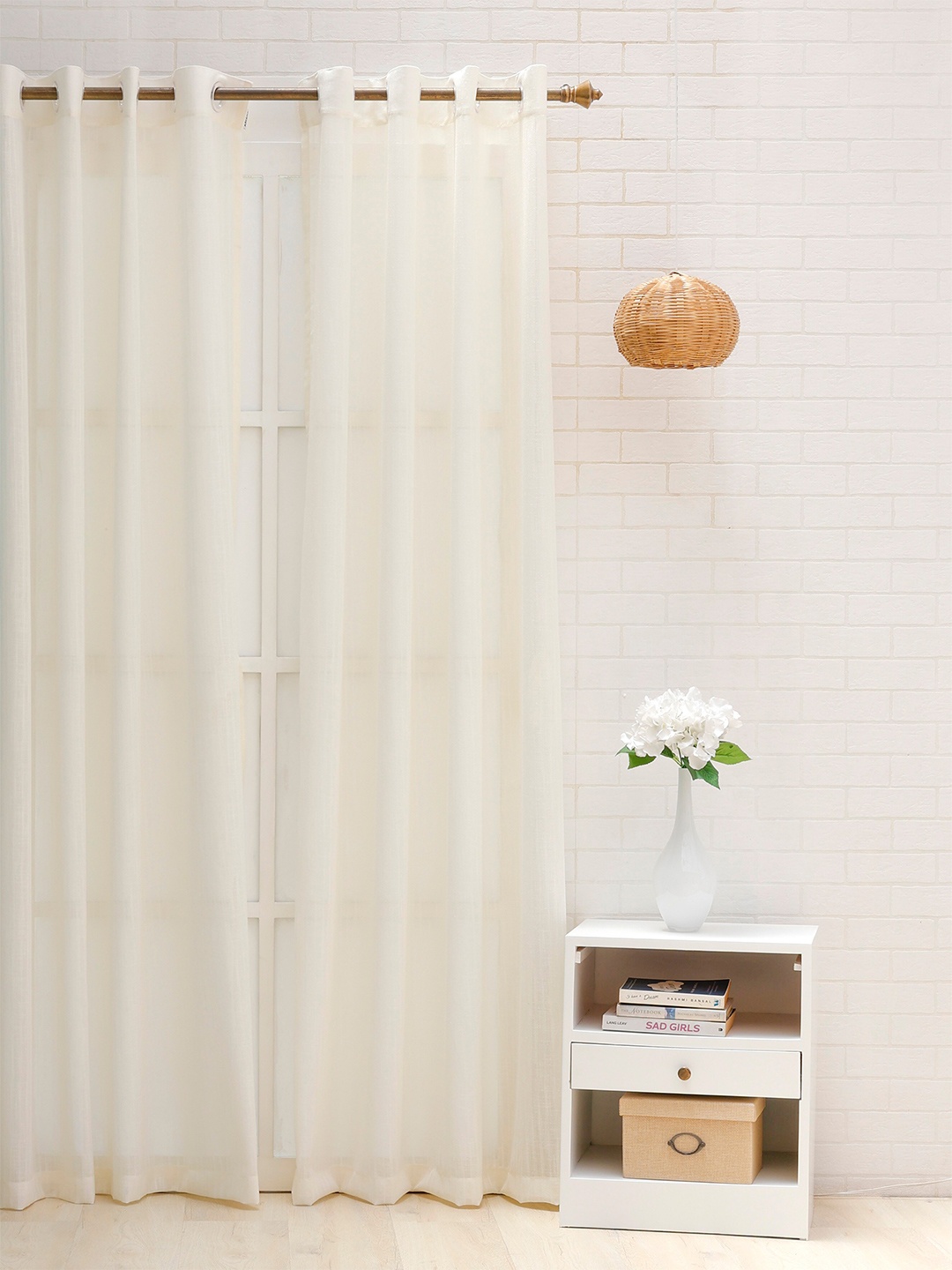 

Ariana Cream-Coloured Sheer Door Curtain