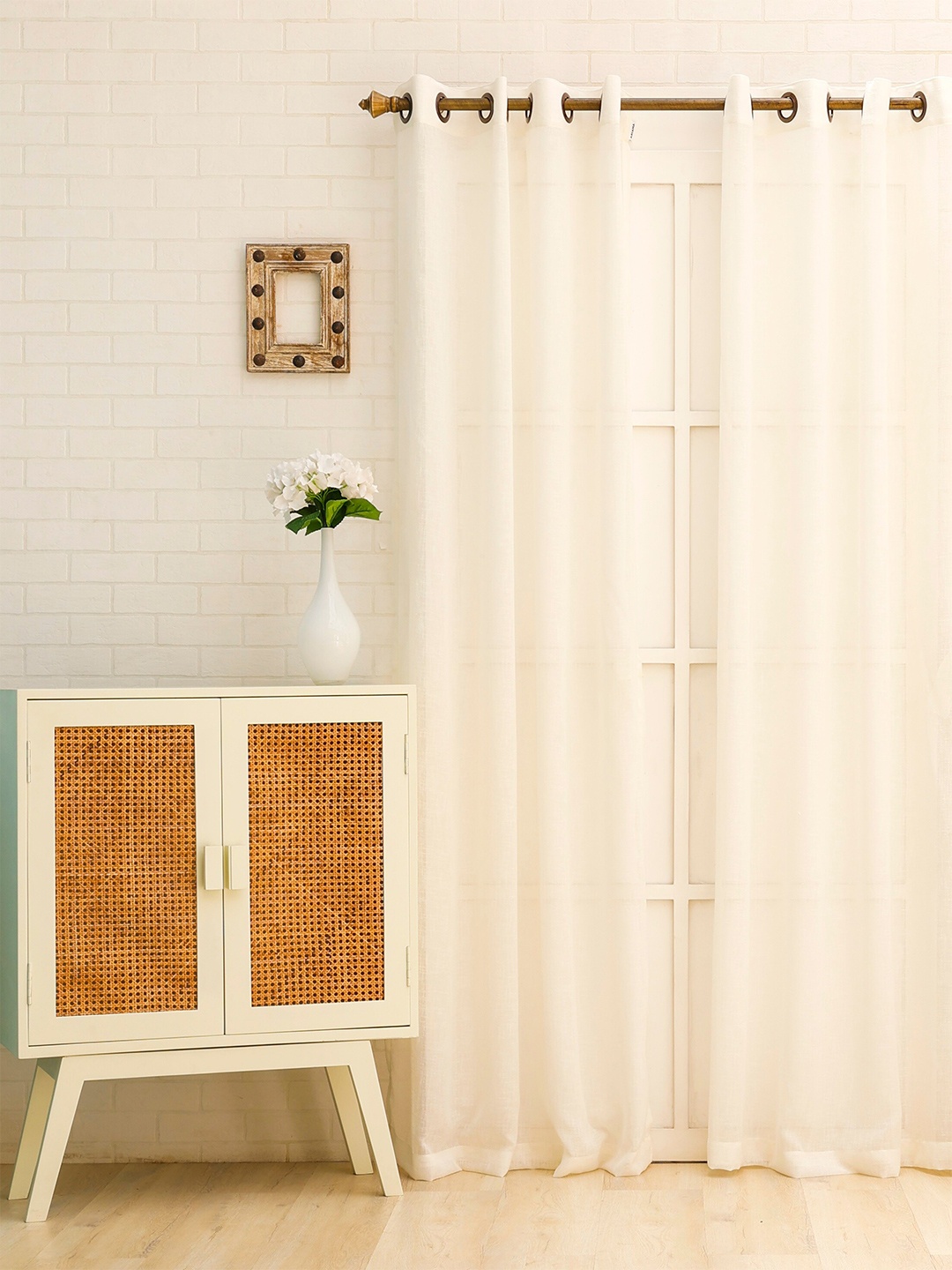

Ariana Cream-Coloured Sheer Long Door Curtain