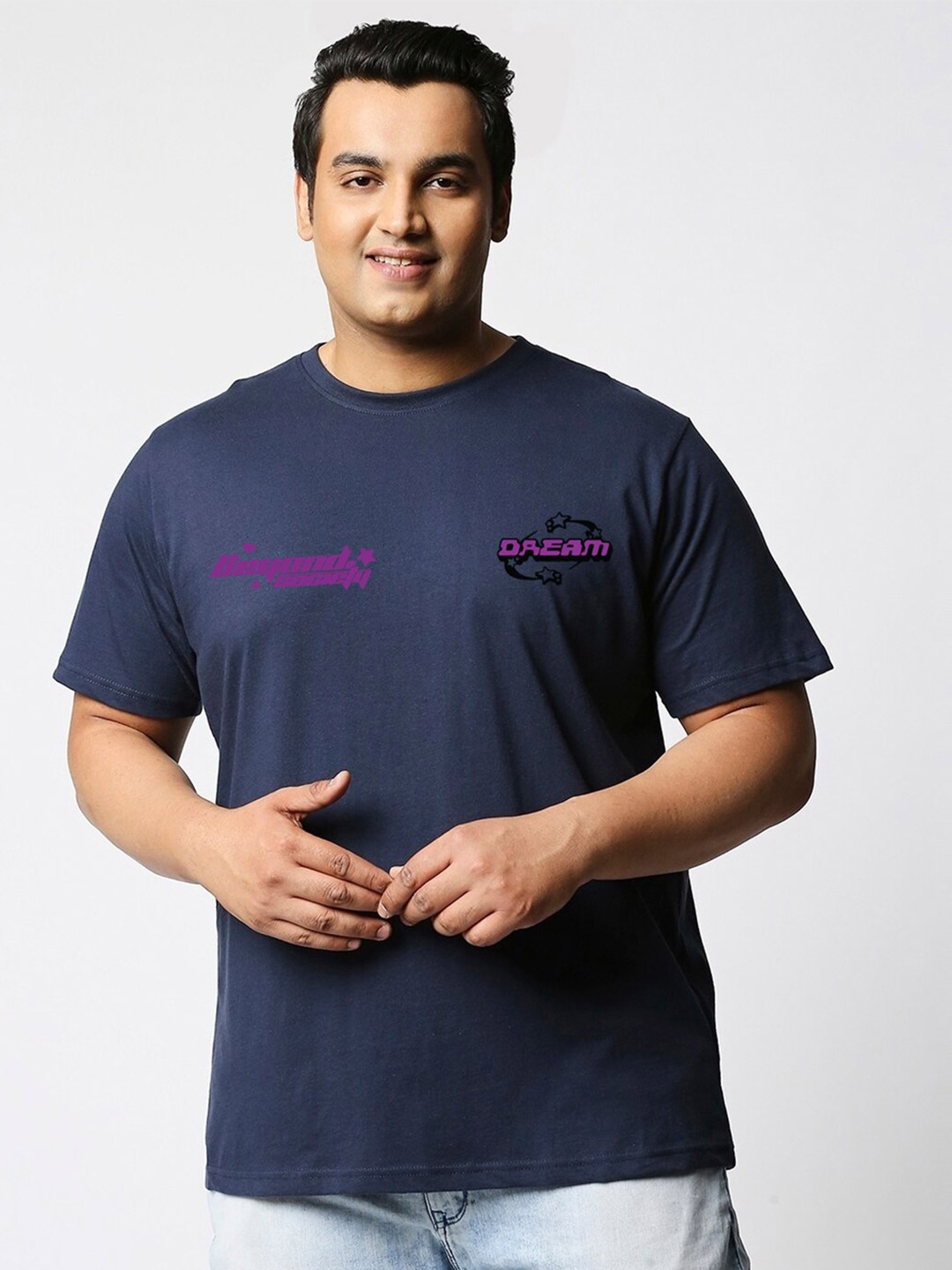 

Bewakoof Cyborg Dreams Graphic Printed Oversized Plus Size T-shirt, Blue