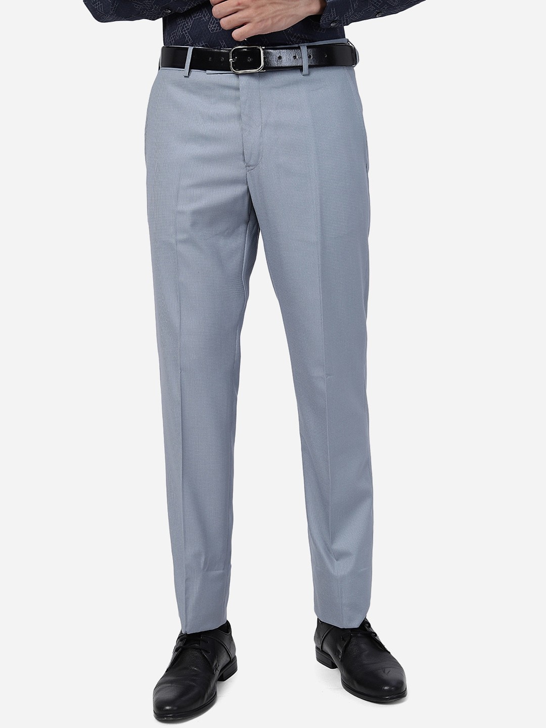 

Greenfibre Men Mid-Rise Slim Fit Formal Trousers, Grey