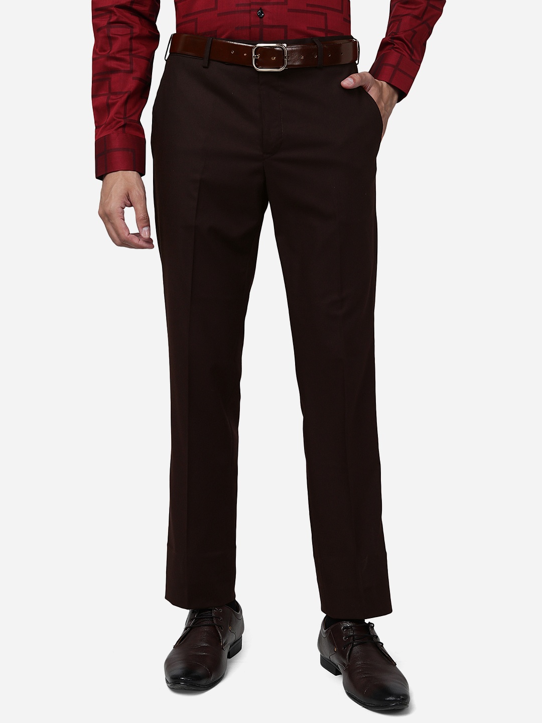 

METAL Men Slim Fit Formal Trouser, Black