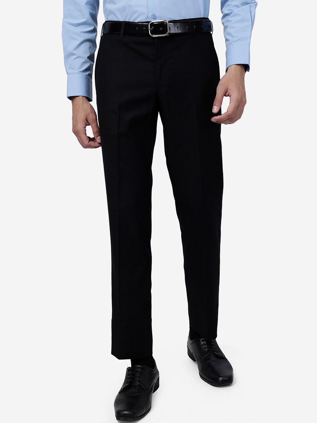 

METAL Men Slim Fit Formal Trouser, Black