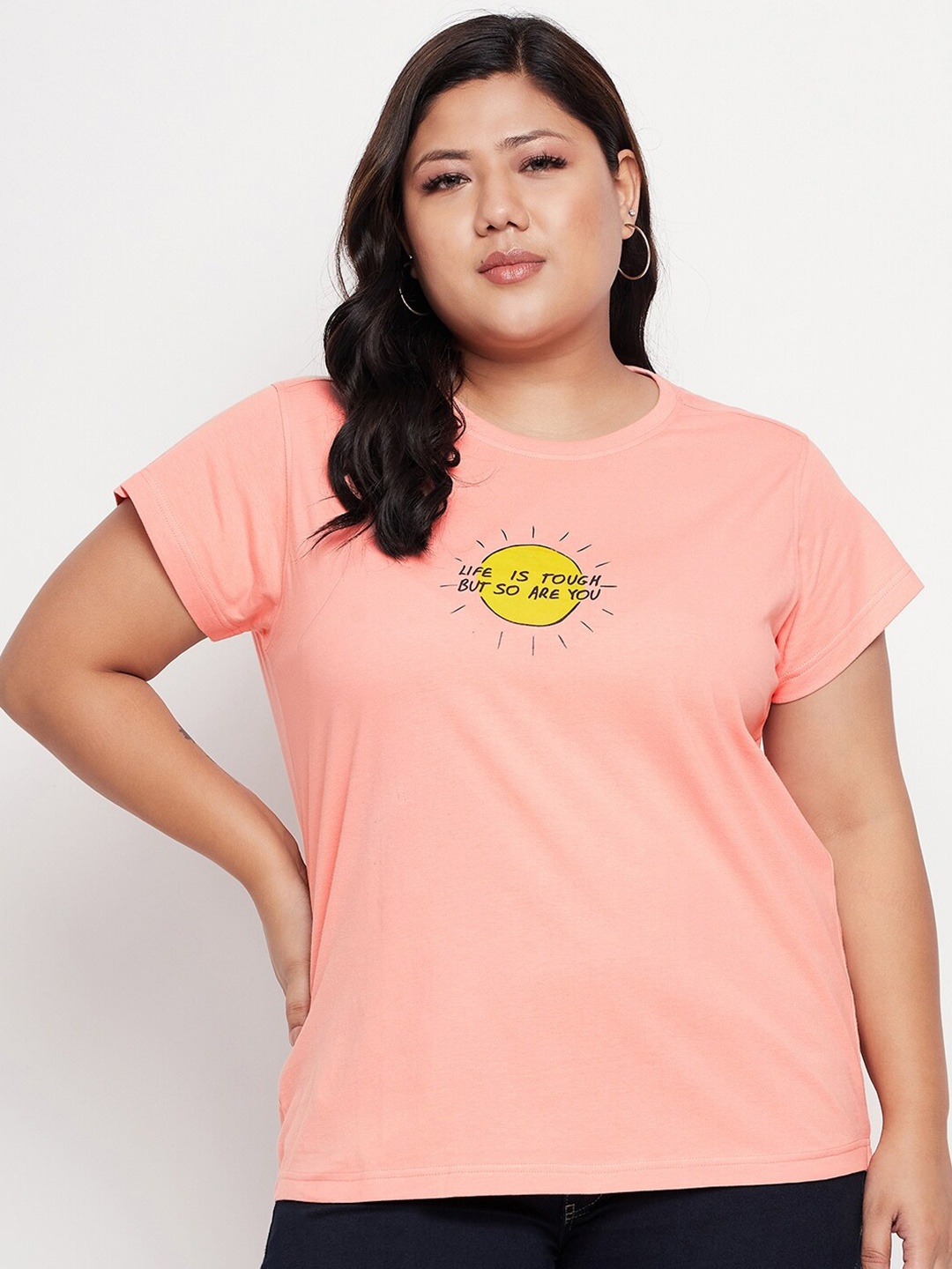

Club York Typography Printed T-shirt, Peach