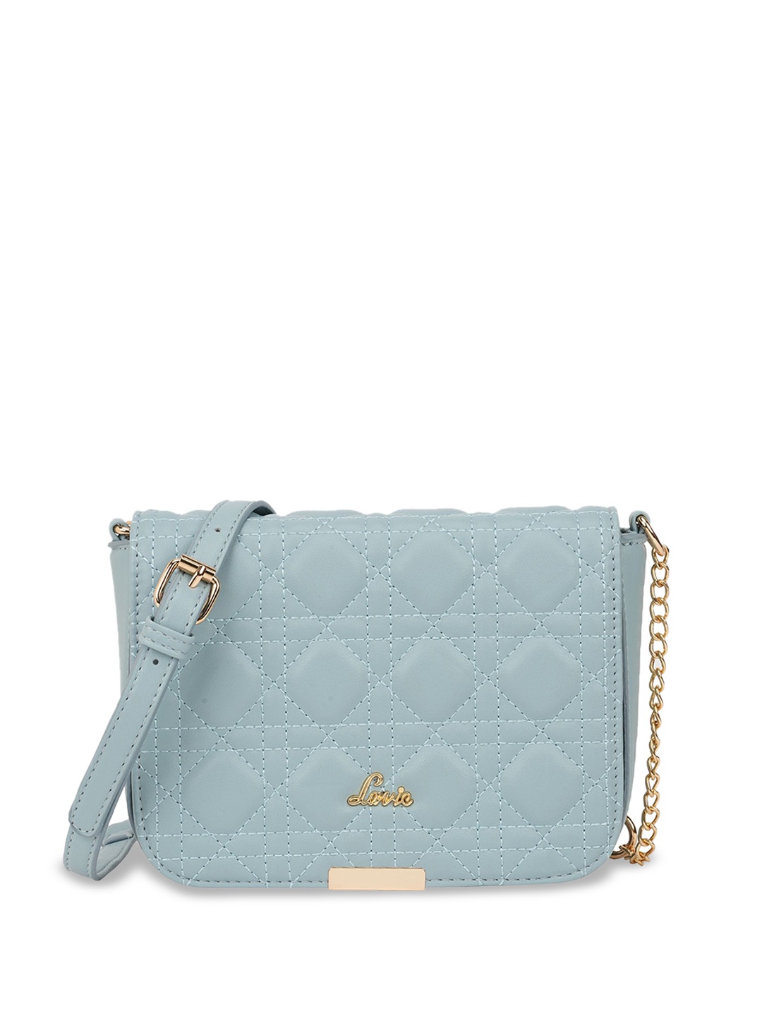 

Lavie Textured Structured Quilted Sling Bag, Blue