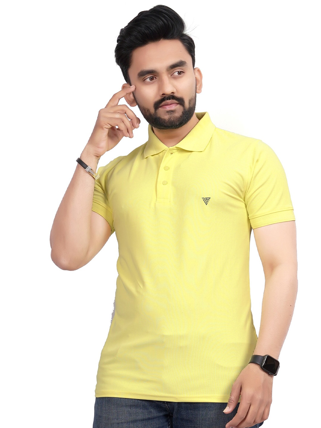 

Divra Clothing Polo Collar T-shirt, Yellow