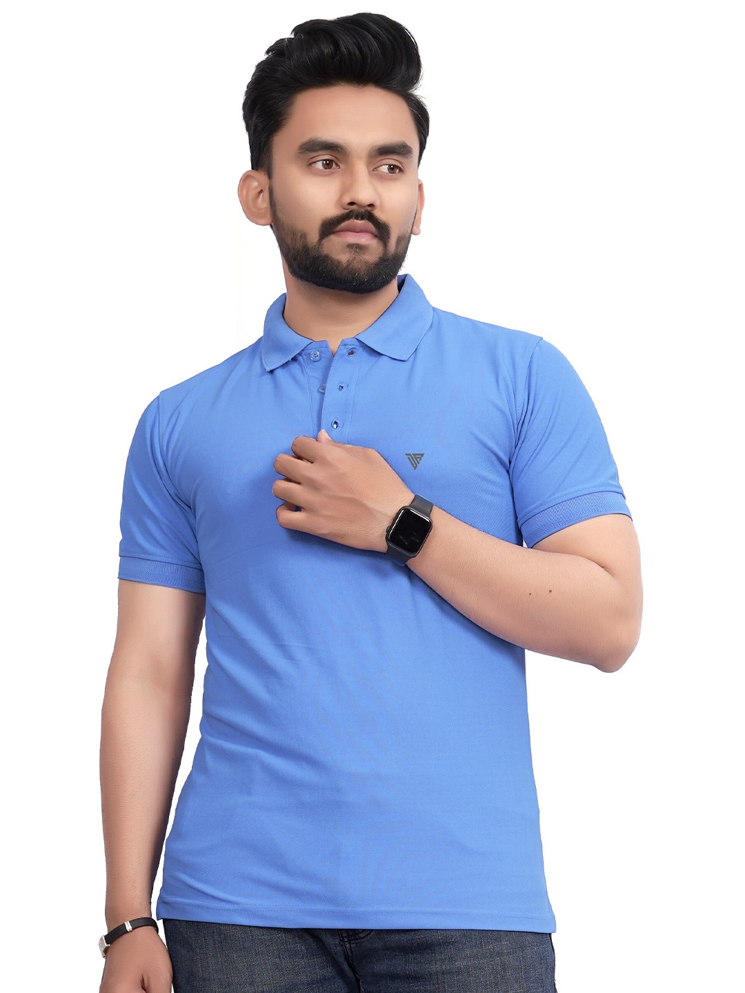 

Divra Clothing Polo Collar T-shirt, Blue