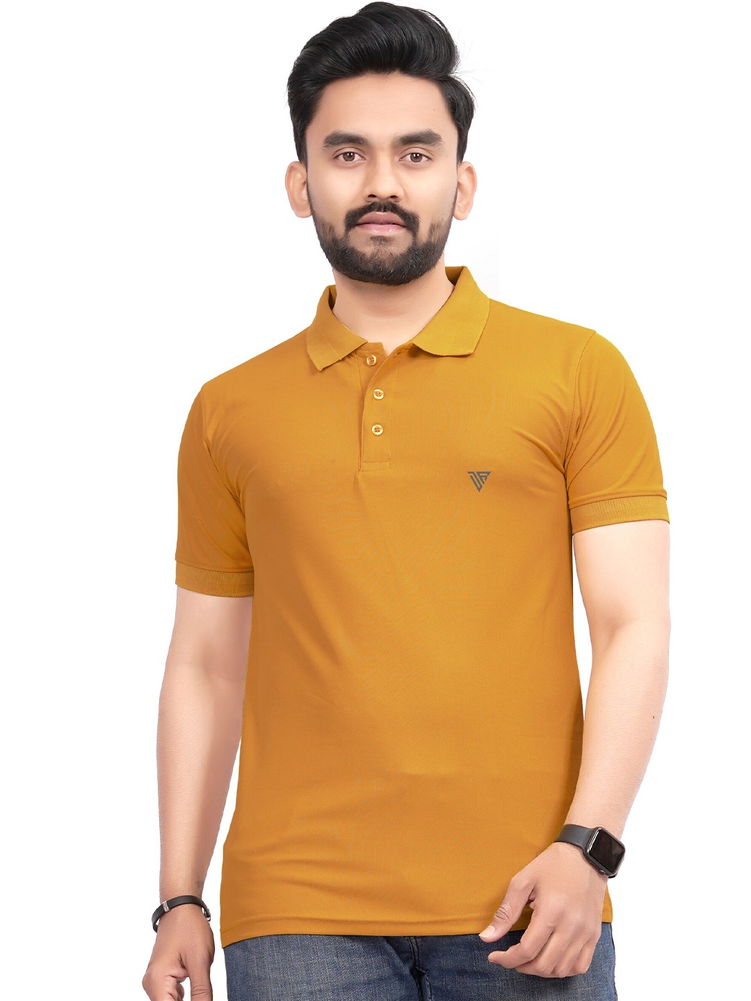 

Divra Clothing Polo Collar T-Shirt, Mustard