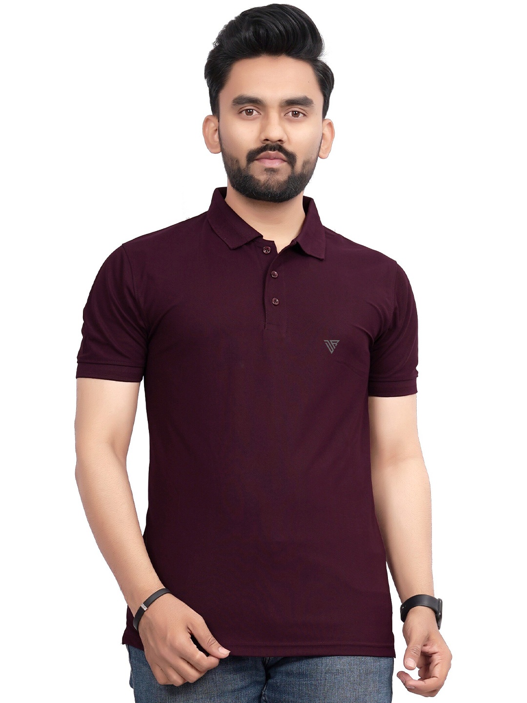 

Divra Clothing Polo Collar T-shirt, Maroon