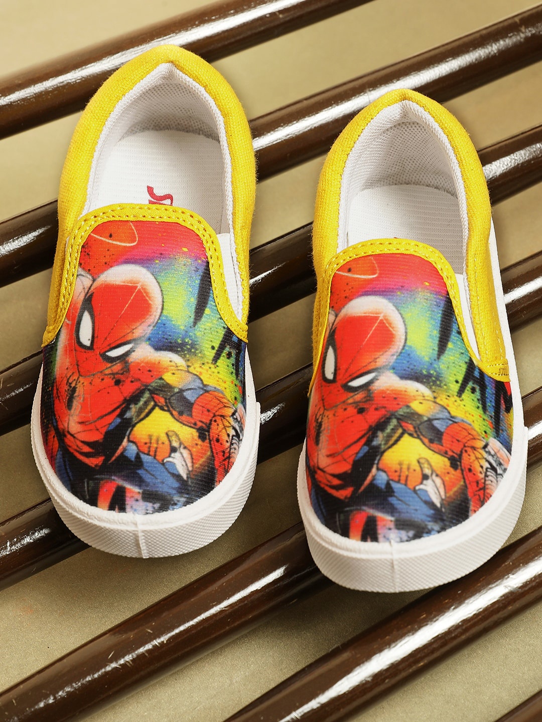 

Kids Ville Boys Spiderman Printed Slip-On Sneakers, Yellow