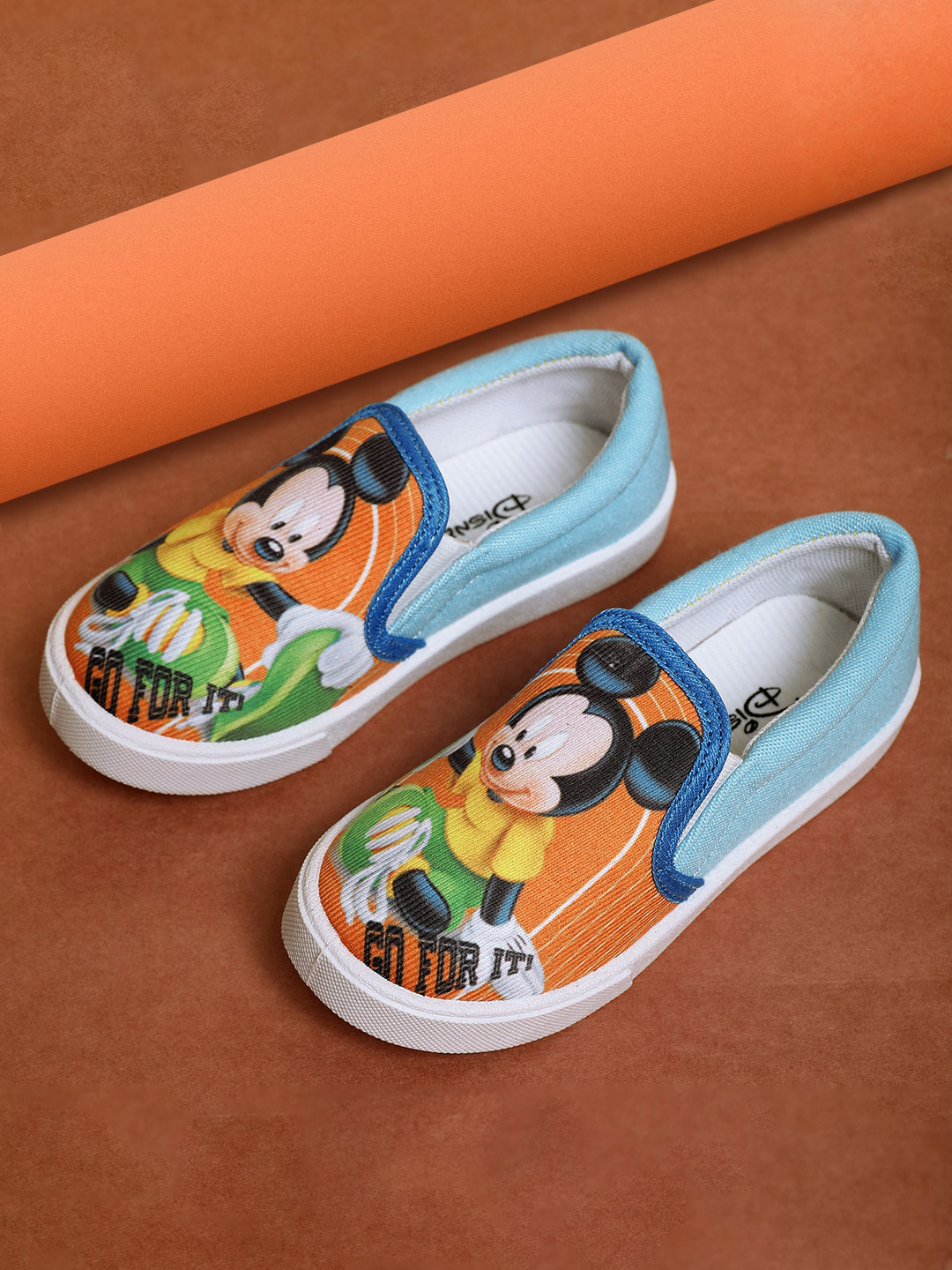 

Kids Ville Boys Mickey & Friends Printed Comfort Insole Slip-On Sneakers, Blue