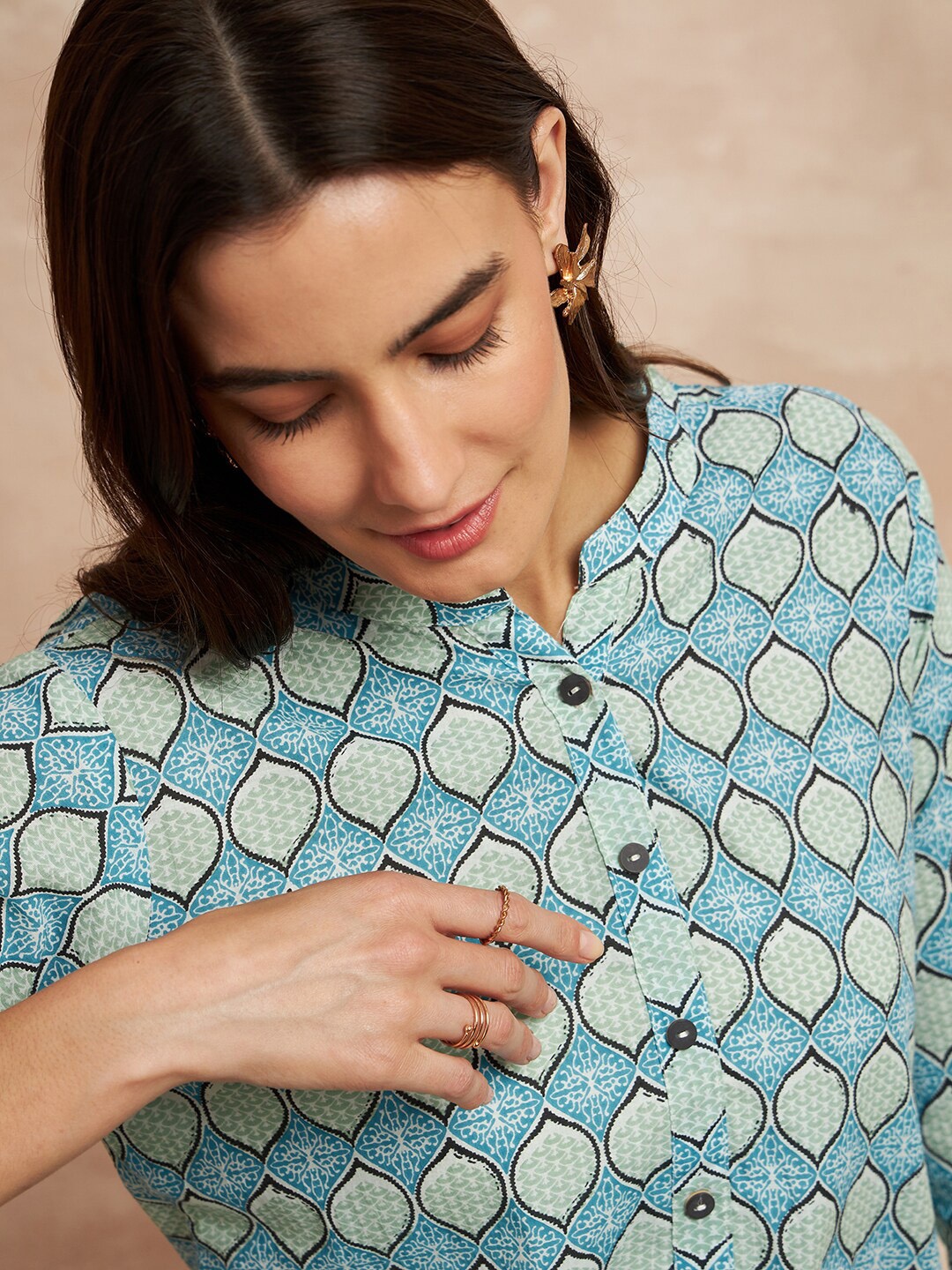

all about you Ethnic Motifs Printed Straight Pure Cotton Kurta, Off white