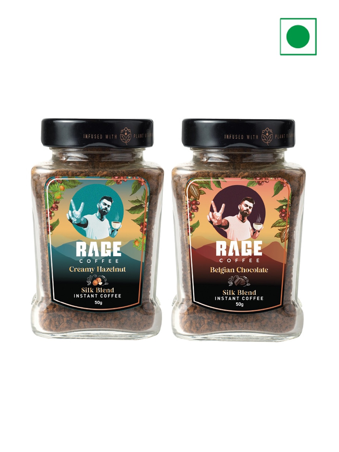 

Rage Coffee Set Of 2 Silk Blend Instant Coffees-50 gms Each, Brown