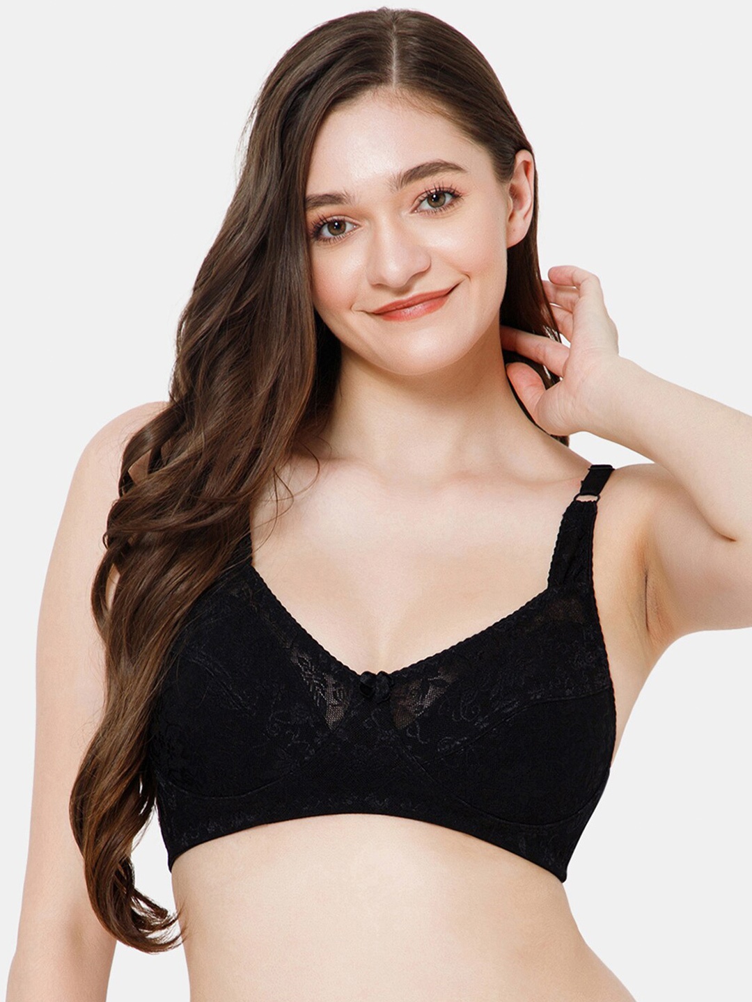 

Lady Lyka Medium Coverage Bra With All Day Comfort, Black