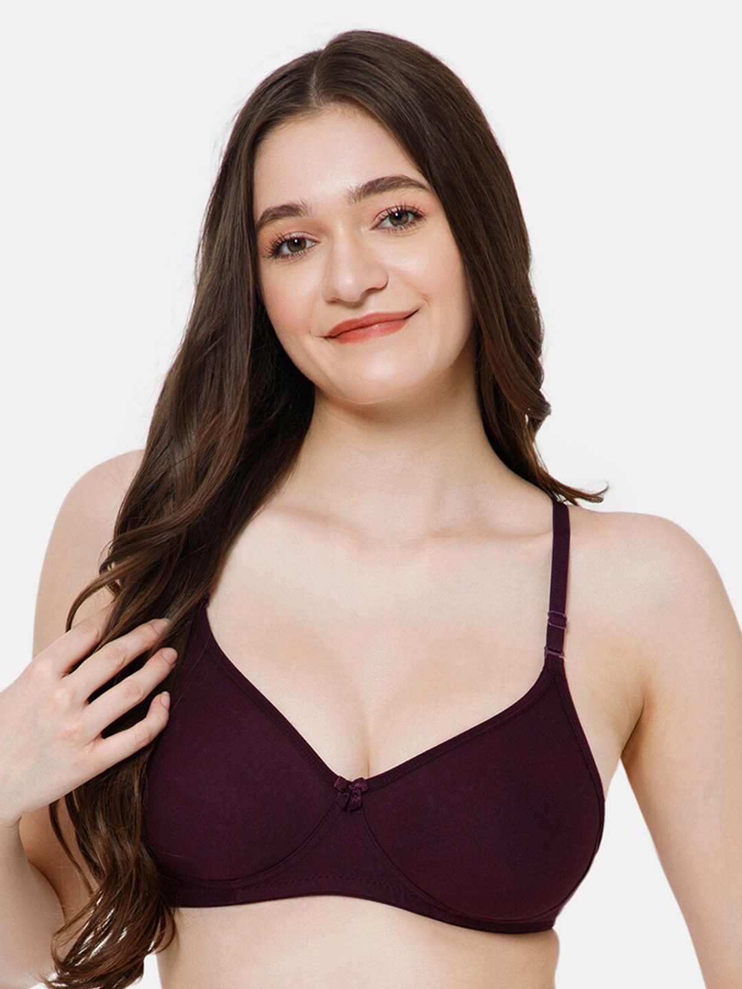 

Lady Lyka Full Coverage Non Padded Multiway Strap Cotton T-Shirt Bra With All Day Comfort, Burgundy