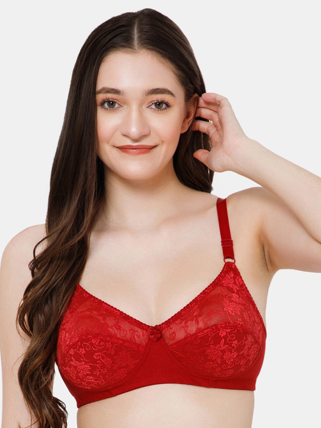 

Lady Lyka Medium Coverage Cotton Bra With All Day Comfort, Maroon